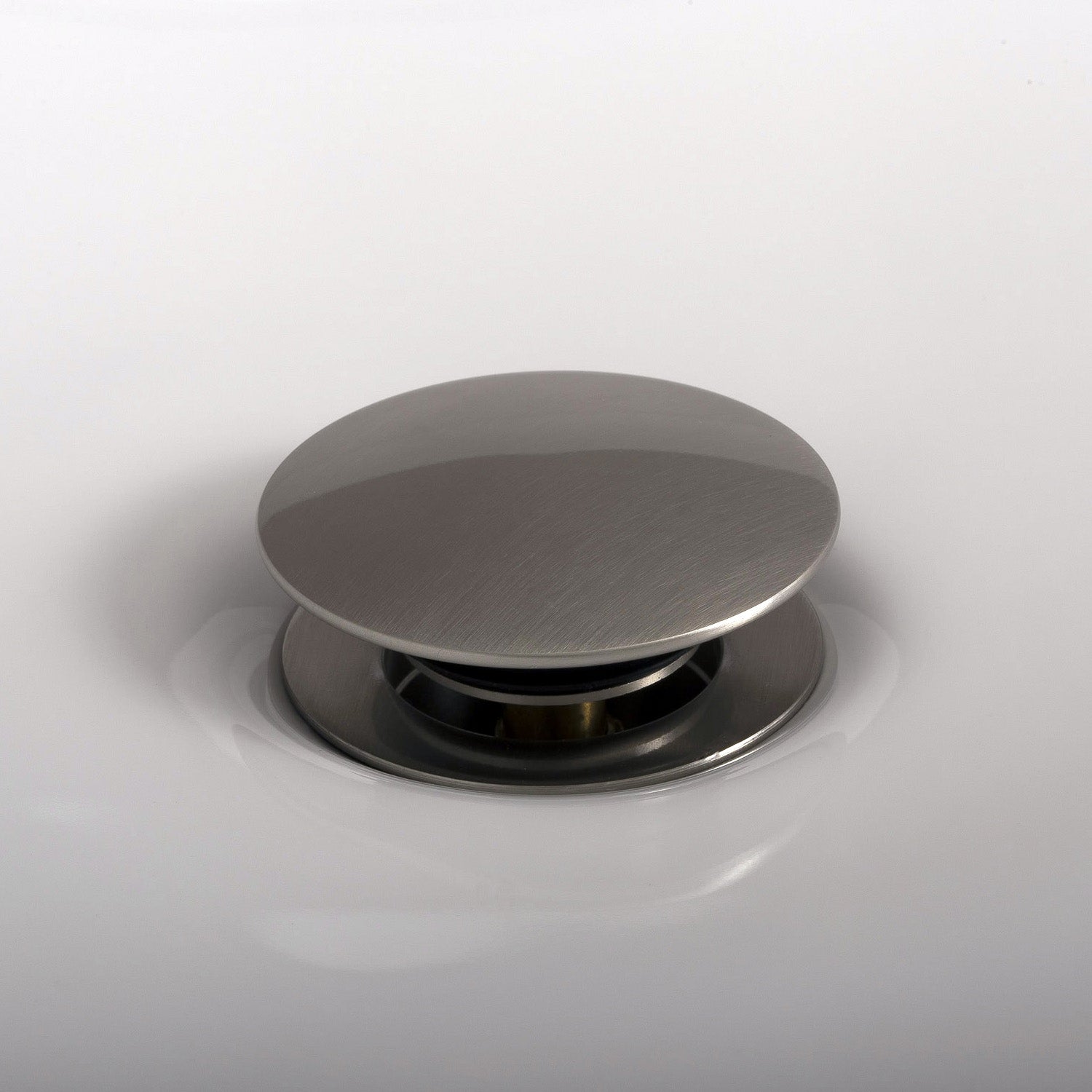DAX 82005 Round Vanity Sink Pop Up Drain with Brass Body - 2 5/8 x 8 5/8 Inches Bathroom Sink Drain for Modern Vanities, Perfect for Home & Hotel Bathroom Renovations