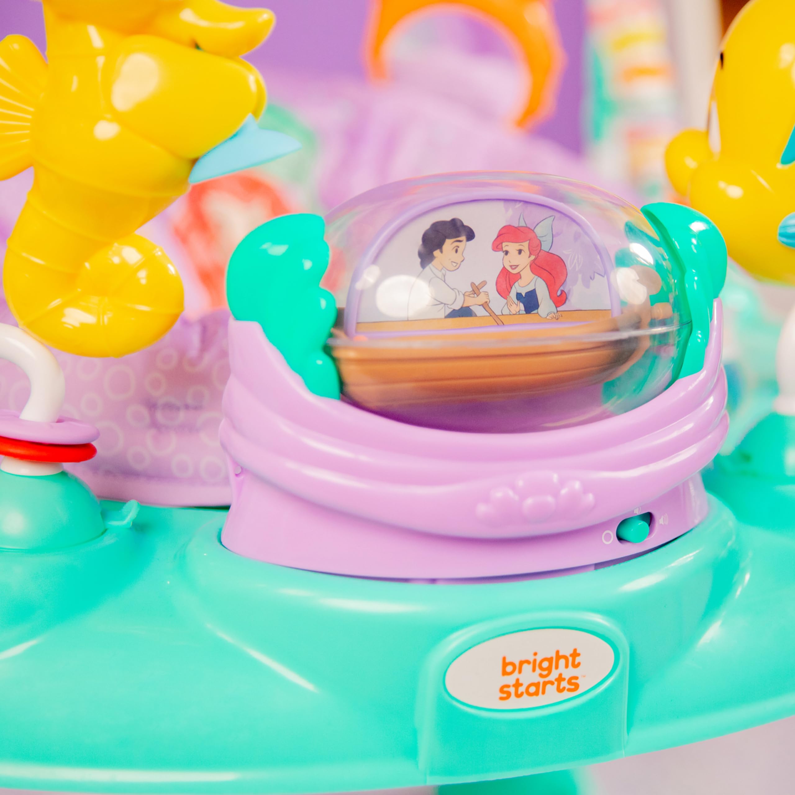 Bright Starts Disney The Little Mermaid Sea of Activities Baby Activity Jumper - Interactive Toys with Lights & Music Featuring Princess Ariel, for Infants 6-12 Months (Blue) | Perfect for Playtime, Early Development & Disney-Themed Nursery Decor