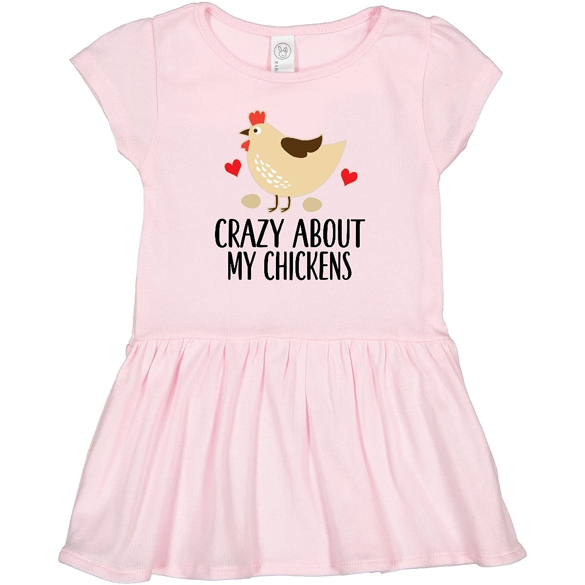 Inktastic Cute Chicken Farming Toddler Dress - Adorable Farm Animal Print Baby Girl Outfit for Playdates, Farm Visits & Photo Shoots