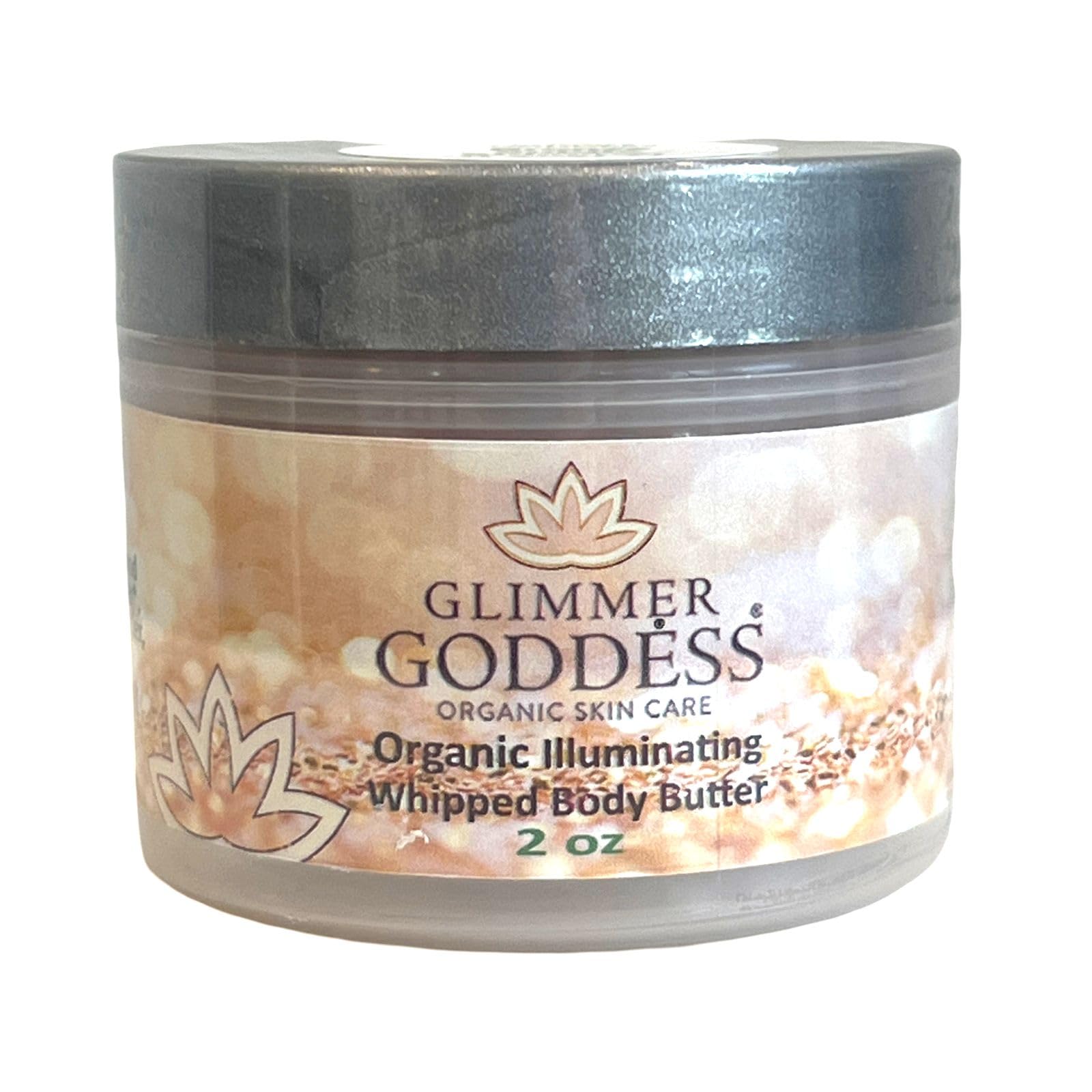 Glimmer Goddess Shimmer Body Butter 2 oz Travel Size - Rose Gold Super Level 3 | Nourishing & Hydrating Natural Glow Moisturizer | Vegan, Cruelty-Free, Paraben-Free Skincare | Perfect for Travel, Parties & Everyday Radiance