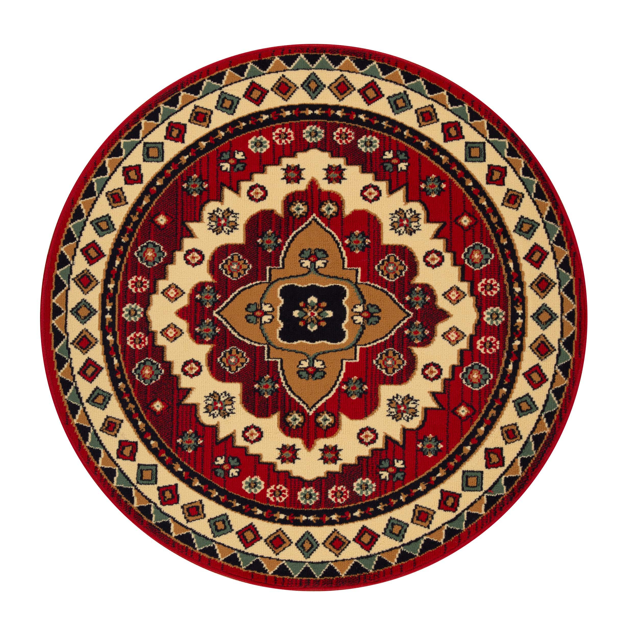 Aztec Southwestern Medallion Geometric Diamond Ikat Indoor Area Rug - Non-Slip Boho Chic Living Room Carpet for Bedroom, Dorm & Home Decor