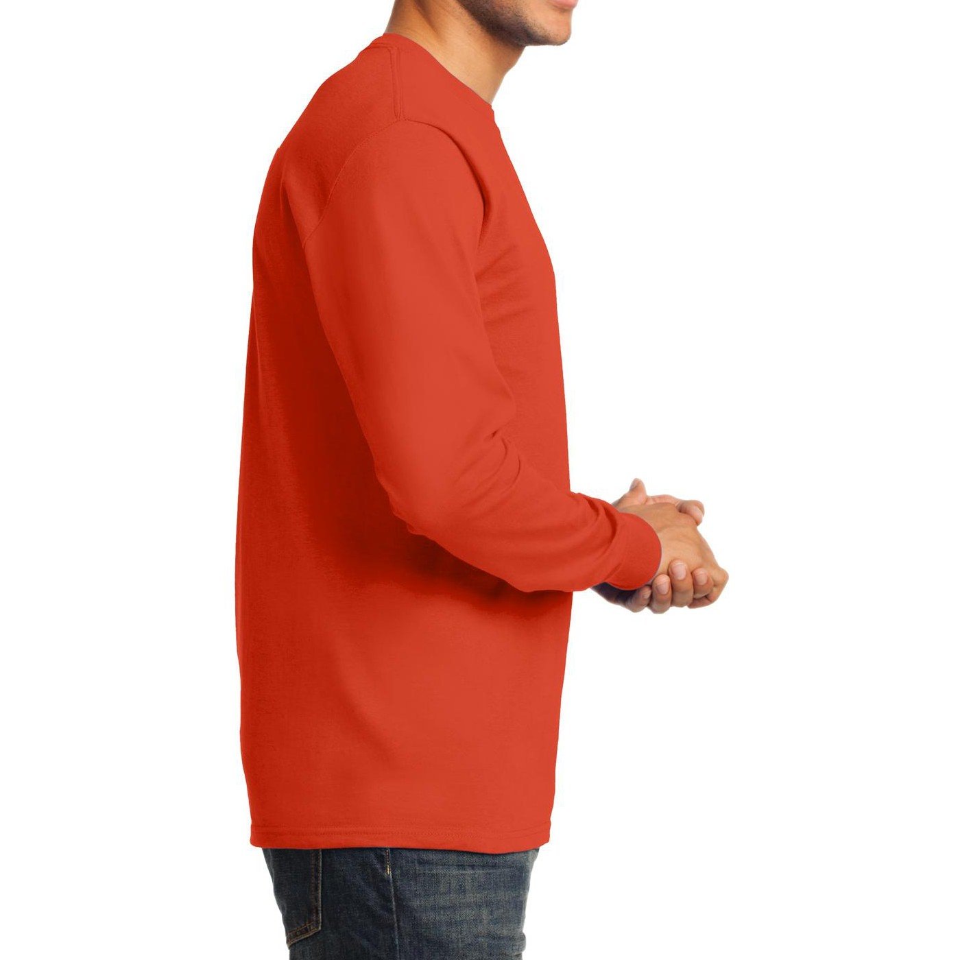 Men's Long Sleeve Essential T-Shirt - Soft Cotton Basic Tee for Casual Wear, Layering & Everyday Comfort