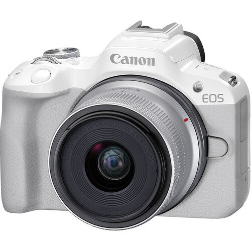 Canon EOS R50 Mirrorless Camera with RF-S 18-45mm f/4.5-6.3 IS STM Lens (White) - Perfect for Vlogging, Travel Photography & Content Creation