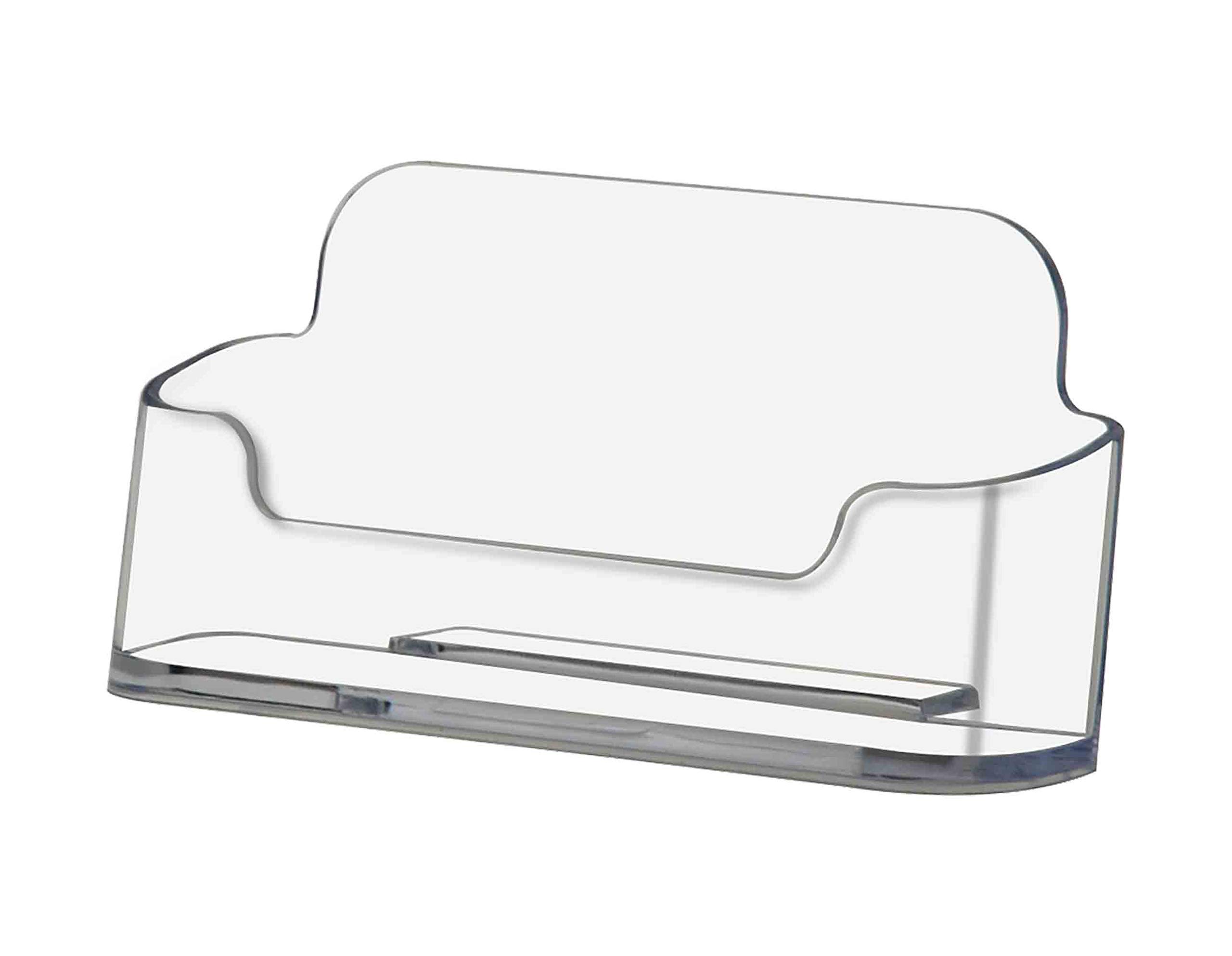 300 Clear Plastic Business Card Holders - 3 Packs of 100 for Doctors Appointments, Gift Cards, Badges & Coat Check Tickets | Durable Desktop & Countertop Display for Offices, Retail Stores & Events