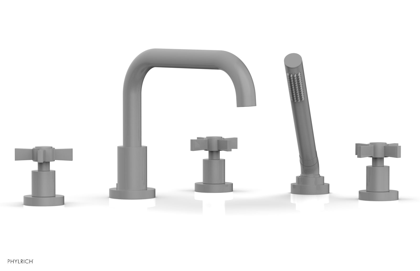 Premium Deck Tub Set with Hand Shower - Blade Cross Handles D2139D1 | Outdoor Bathing Solution for Patio, Garden & Poolside Relaxation