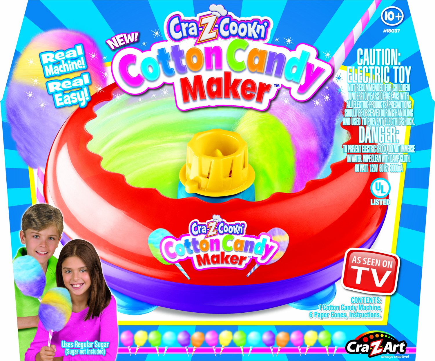 Cra-Z-Art Cotton Candy Maker Machine for Kids - DIY Fluffy Candy Maker with Sugar Scoop - Perfect for Birthday Parties, Carnivals & Family Fun Nights