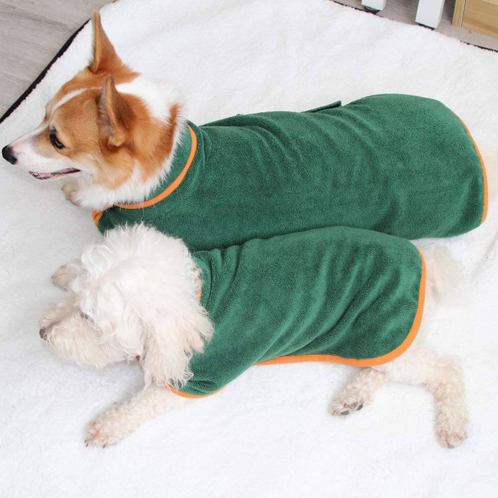 VILLCASE Wearable Dog Towel Robe with Hood - Soft Absorbent Pet Bathrobe for Dogs & Cats - Quick Drying Grooming Towel for Puppy Bath Time, After Swimming & Outdoor Adventures
