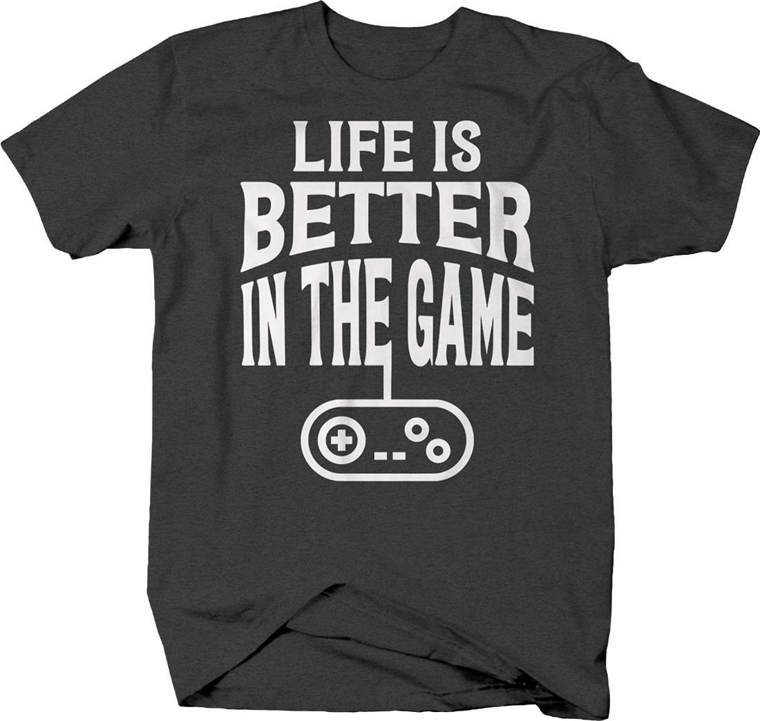 Funny Video Games T-Shirt for Men - Life is Better in The Game Gamer Tee - Perfect for Gaming Enthusiasts & Casual Wear
