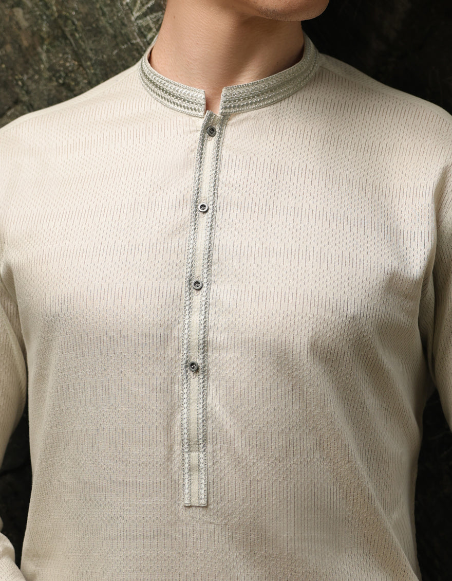Premium Cotton Green Kurta by J. Junaid Jamshed - Comfortable Traditional Pakistani Shirt for Men - Perfect for Eid, Weddings & Casual Wear