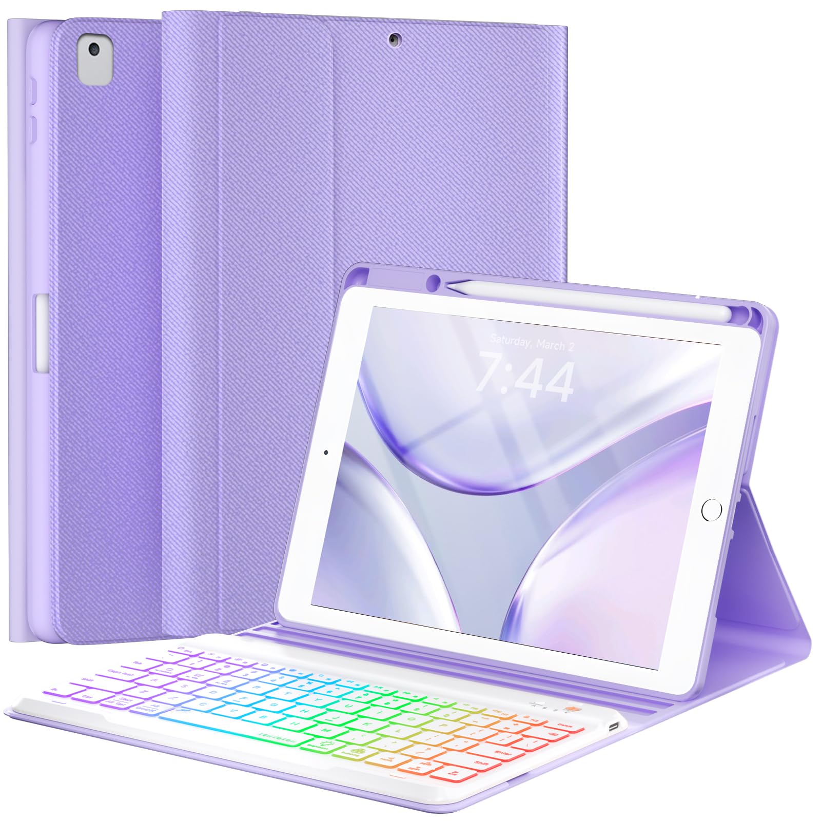 OYEEICE Backlit Wireless Keyboard Case for iPad 9th/8th/7th Gen 10.2