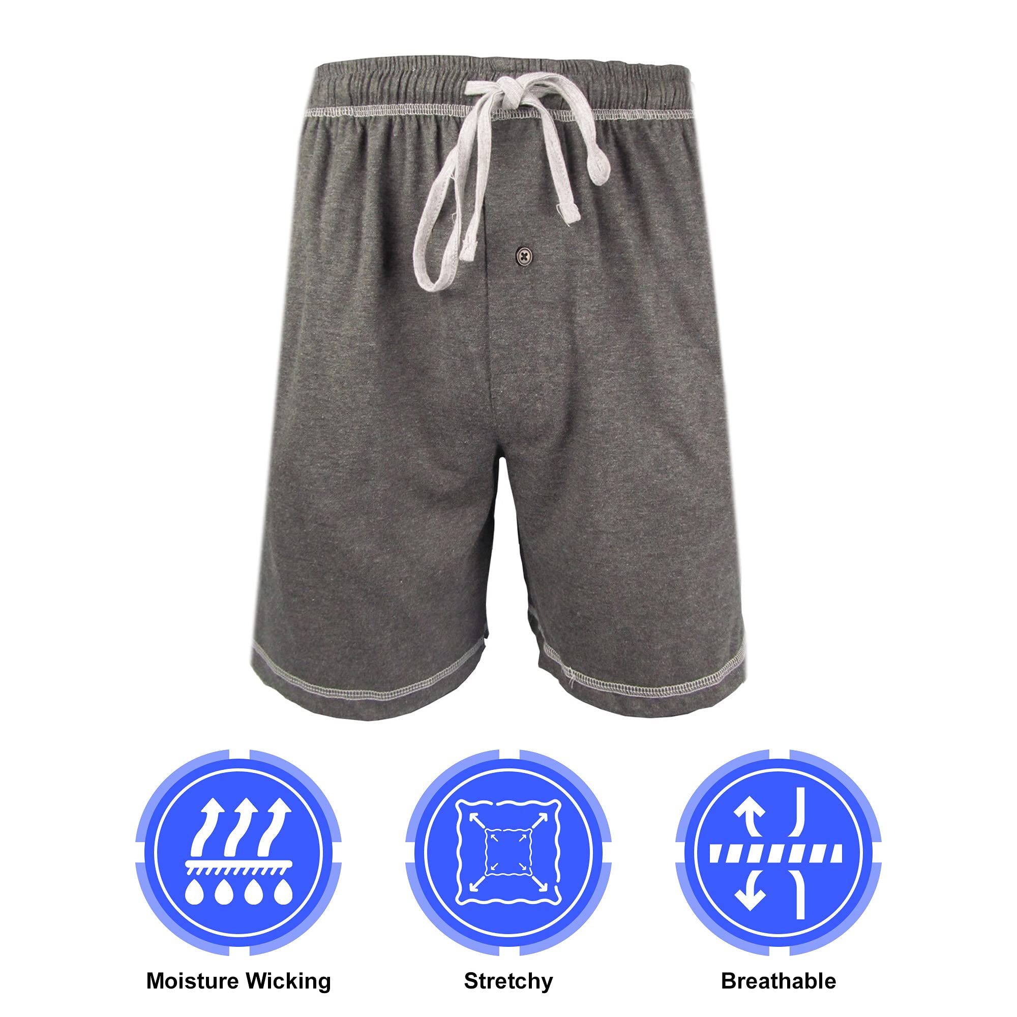 Brave Men's Cotton Super Soft Knit Lounge Shorts - Comfortable Sleepwear & Relaxing Home Pajama Shorts for Lounging, Sleeping & Casual Wear