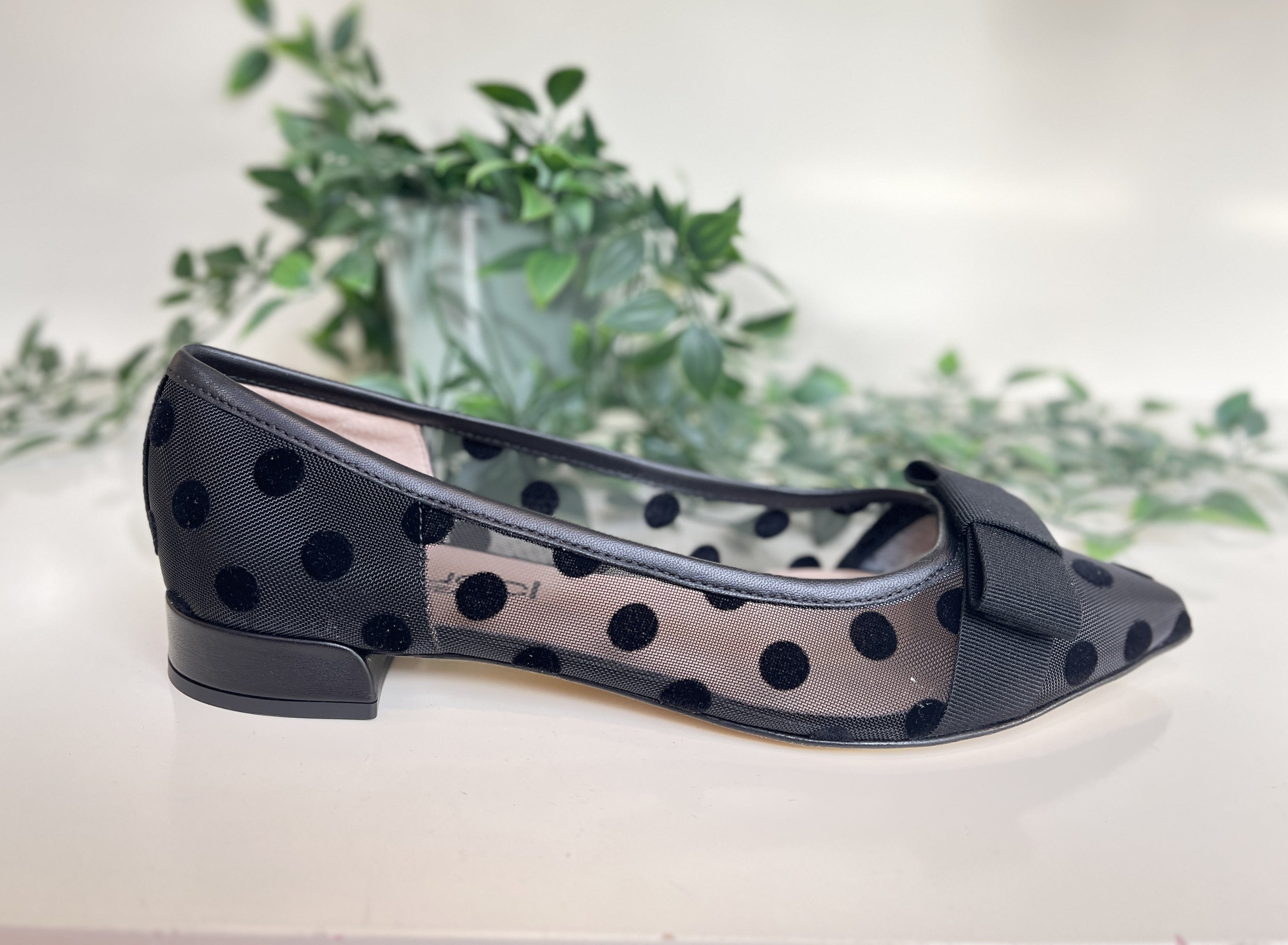 Fabucci Women's Black Polka Dot Ballet Flats - Comfortable Slip-On Shoes for Work, Office & Casual Wear (Style A8009) | Perfect for Everyday Use, Walking & Travel