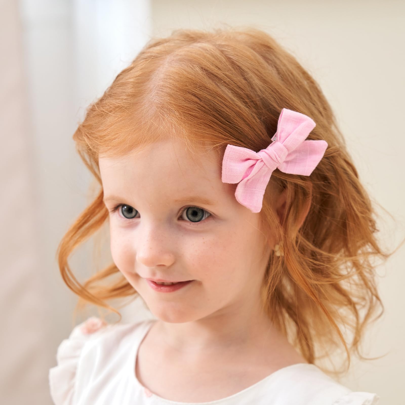 40PCS 3 Inch Baby Girls Hair Bows Clips - Small Linen Hair Barrettes for Infants Toddlers & Kids - Perfect for Parties, Photos & Daily Outfits