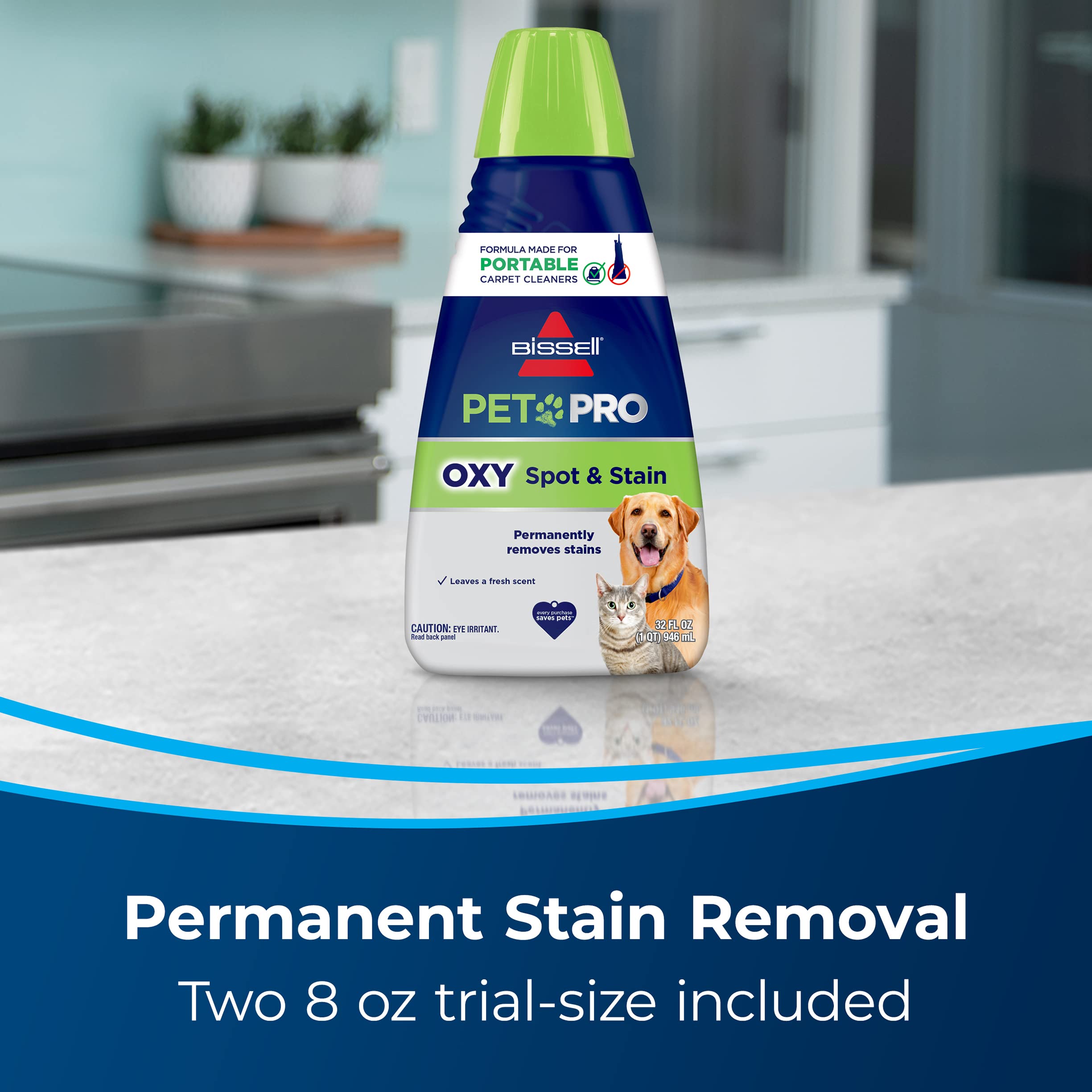 BISSELL Pet Stain Eraser Plus Cordless Carpet Cleaner with Removable Scrub Brush & PET PRO OXY Spot & Stain Formula - Portable Deep Cleaner for Pet Hair, Urine, Odor Removal - Perfect for Carpets, Upholstery, and Pet Accidents