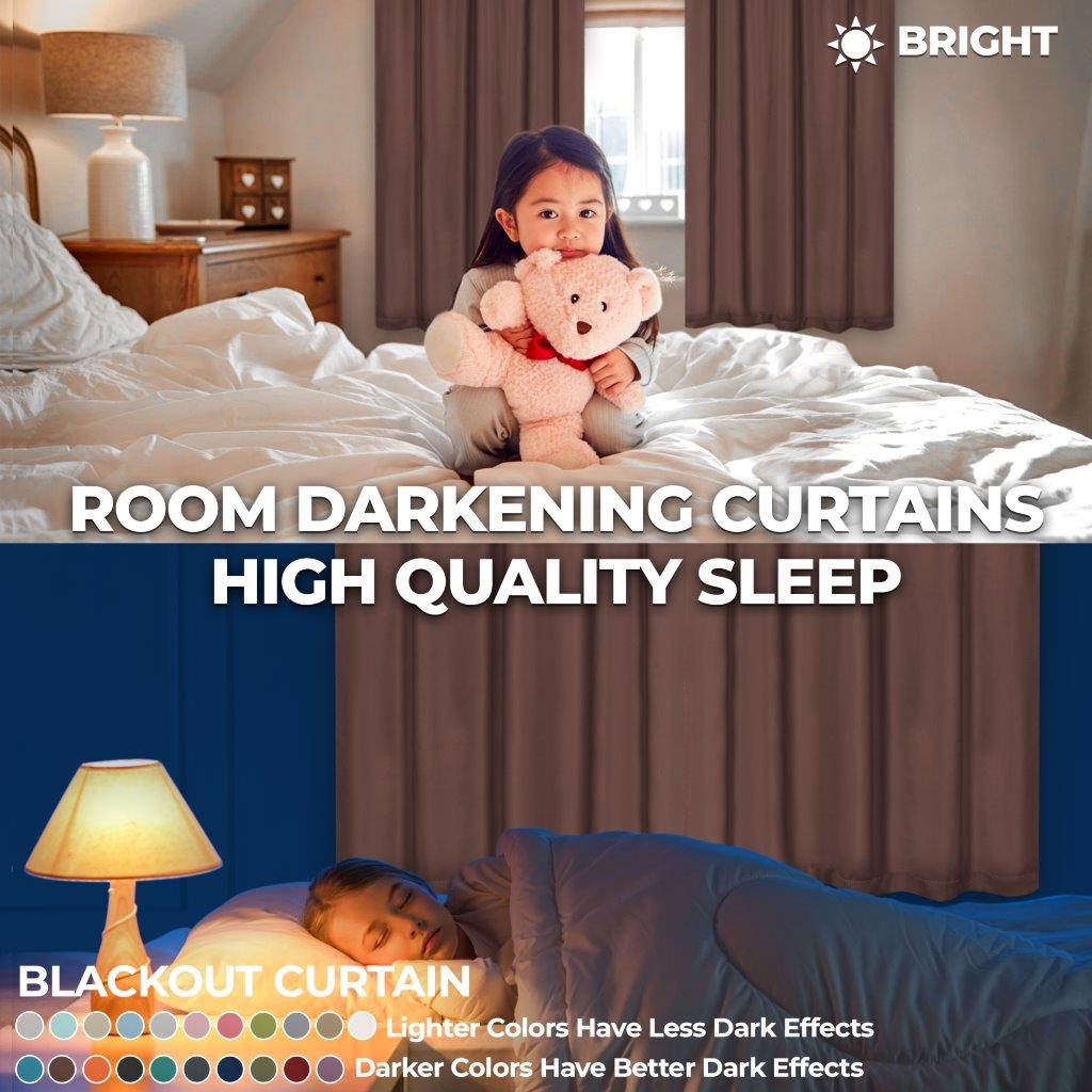 Blackout Curtains with Grommet Top - Solid Classic Modern Window Treatment for Bedroom & Living Room - Noise Reducing & Energy Saving