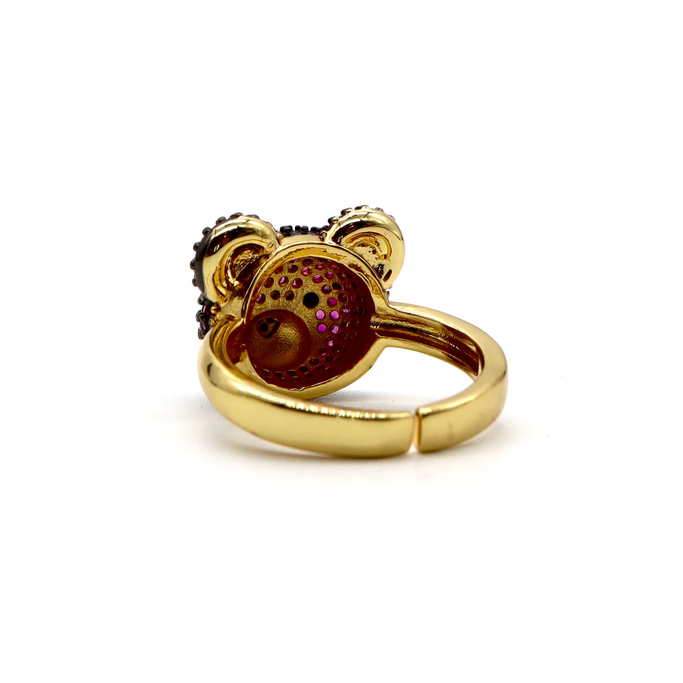 18K Gold Plated Teddy Bear Adjustable Ring for Women - Cute Animal Jewelry Gift for Valentine's Day, Birthday & Anniversary - Perfect for Everyday Wear & Special Occasions