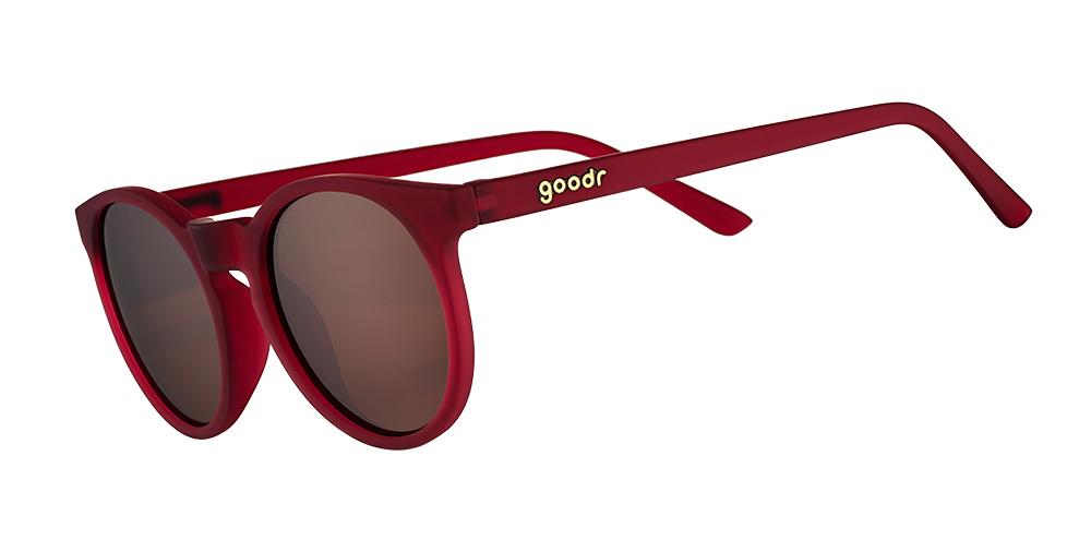 goodr Circle G Polarized Sunglasses for Men & Women - Burgundy Frame, UV Protection, Lightweight & Comfortable - Perfect for Running, Cycling, and Outdoor Activities