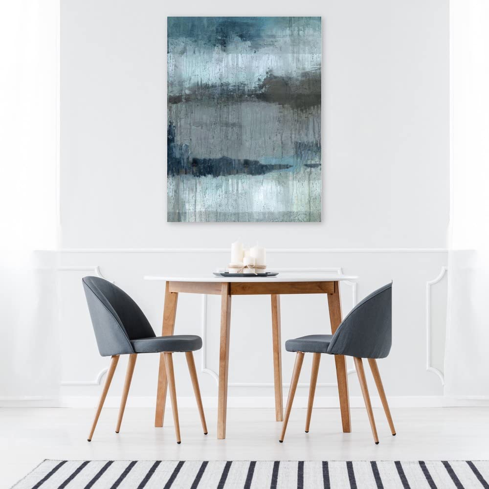 Blue Abstract Canvas Wall Art - Hand Painted Modern Painting by Marta Wiley - 42x56 Inches Ready to Hang - Perfect for Living Room, Bedroom, Office & Home Decor