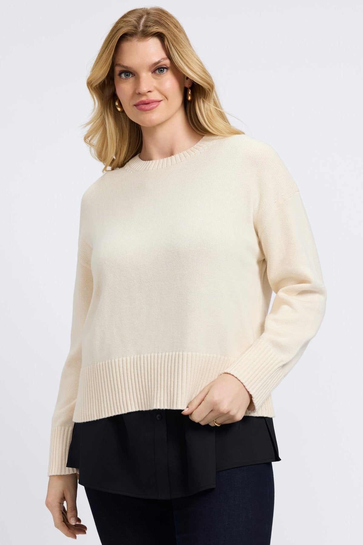 Jesse Plus Knit Woven Crew Neck Sleeveless Layering Tank Top for Women - Perfect for Summer Outfits, Casual Wear and Layering Under Blazers