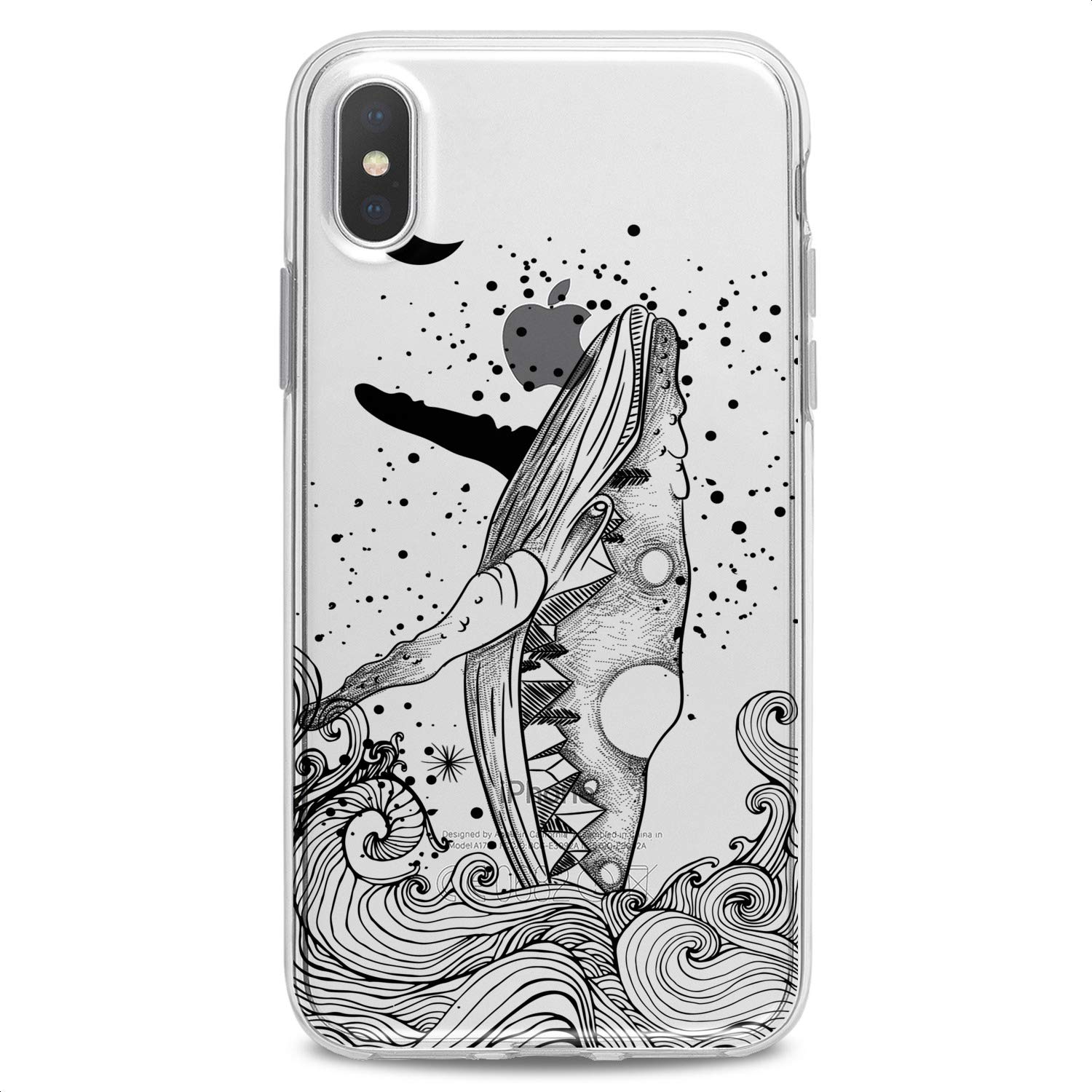 Premium TPU Phone Case for iPhone 16/15/14/13/12/11 Pro Max/Plus/Mini/Xs/Xr/X/8/7/6/5/SE - Cute Whale Print Design with Ocean Wildlife Theme - Slim Flexible Clear Silicone Protective Cover - Perfect for Nature Lovers & Art Enthusiasts - Ideal for Daily Use, Travel & Outdoor Activities