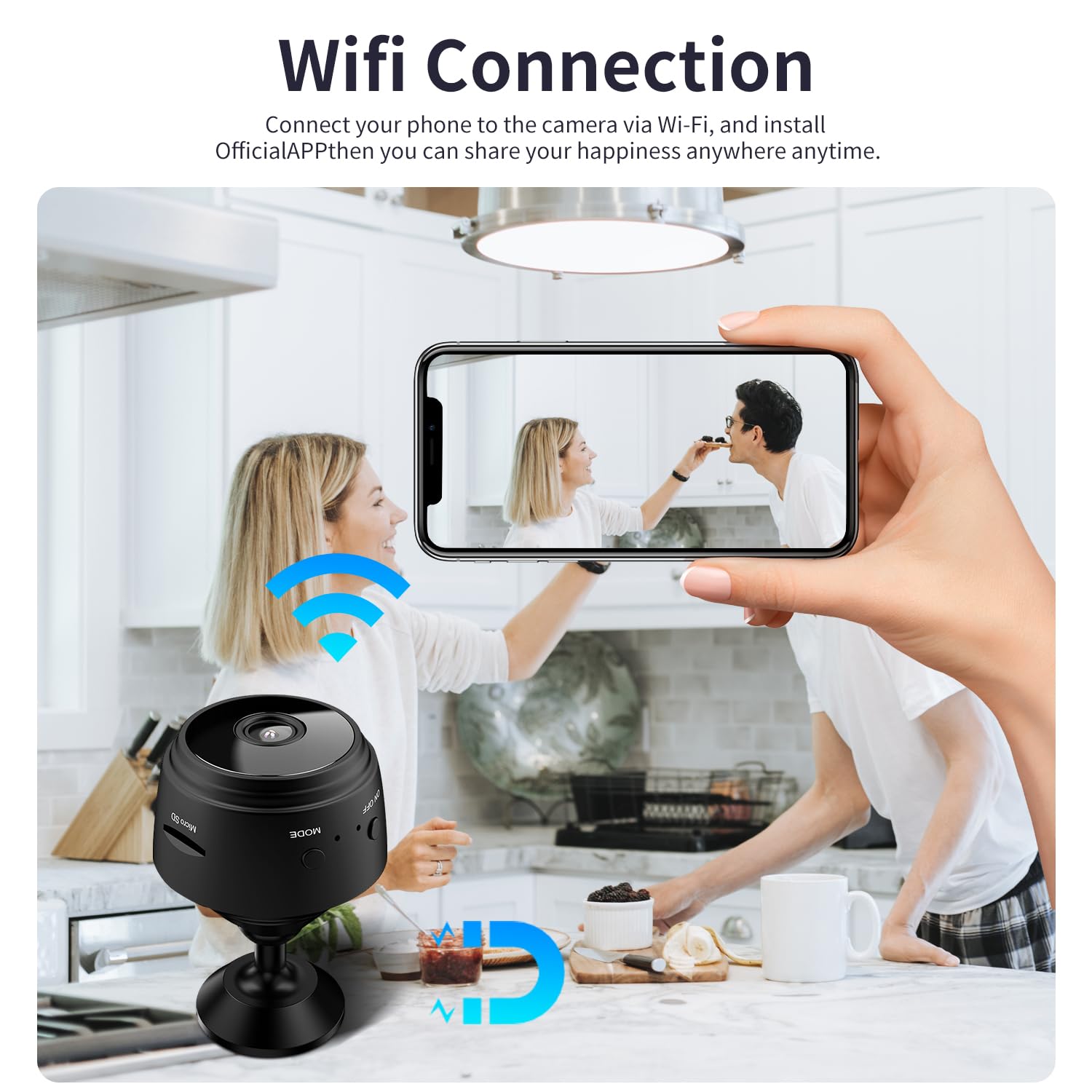 Hidden Spy Camera - 1080P HD Mini WiFi Wireless Surveillance Camera with Night Vision | Nanny Cam, Car Cam, Live Video Recorder | Perfect for Home Security, Baby Monitoring & Vehicle Protection