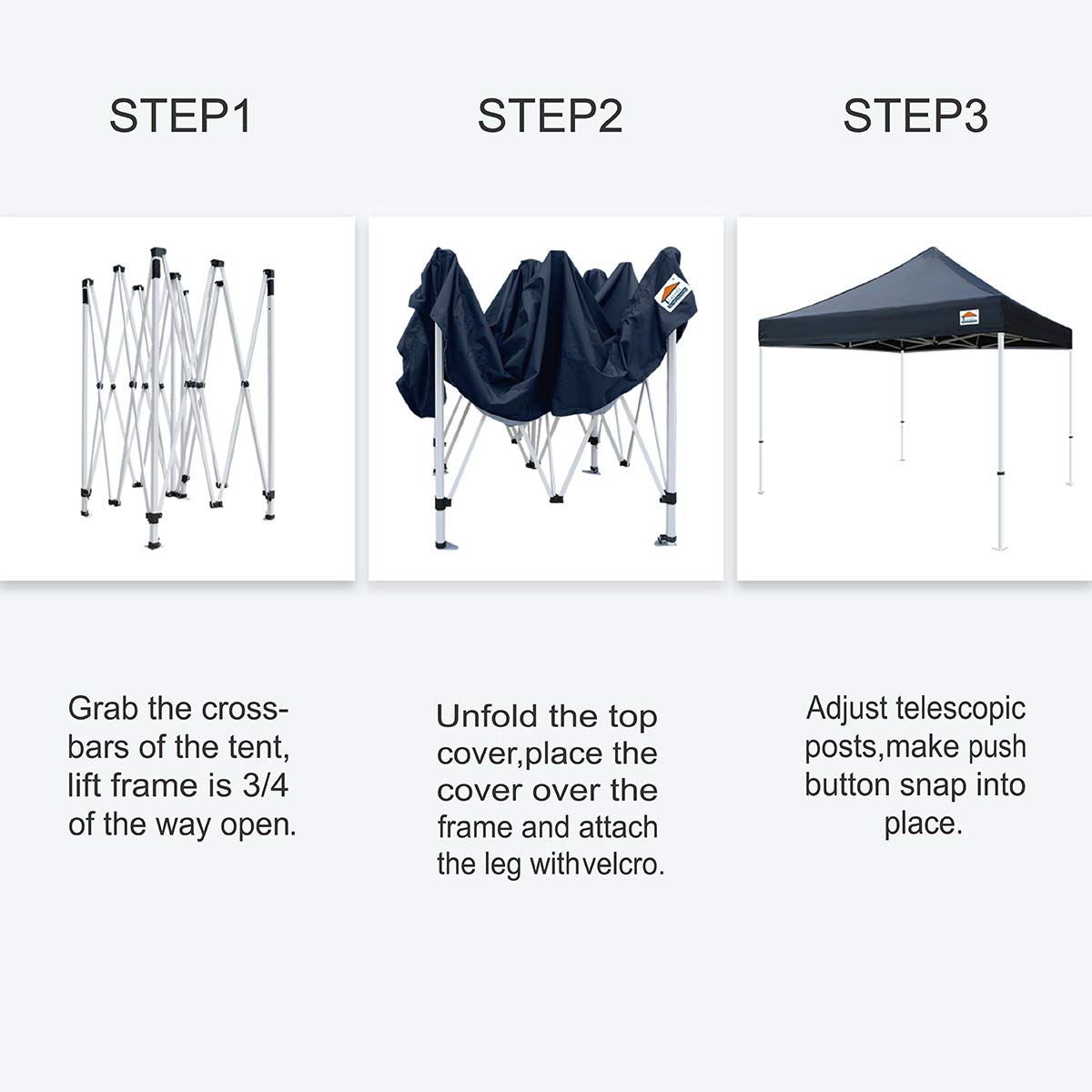 10'x10' Heavy Duty Pop Up Canopy Tent - Commercial Instant Shelter with Carrying Bag & 4 Sand Bags - Perfect for Outdoor Events, Camping, Beach Parties and Market Stalls - Black