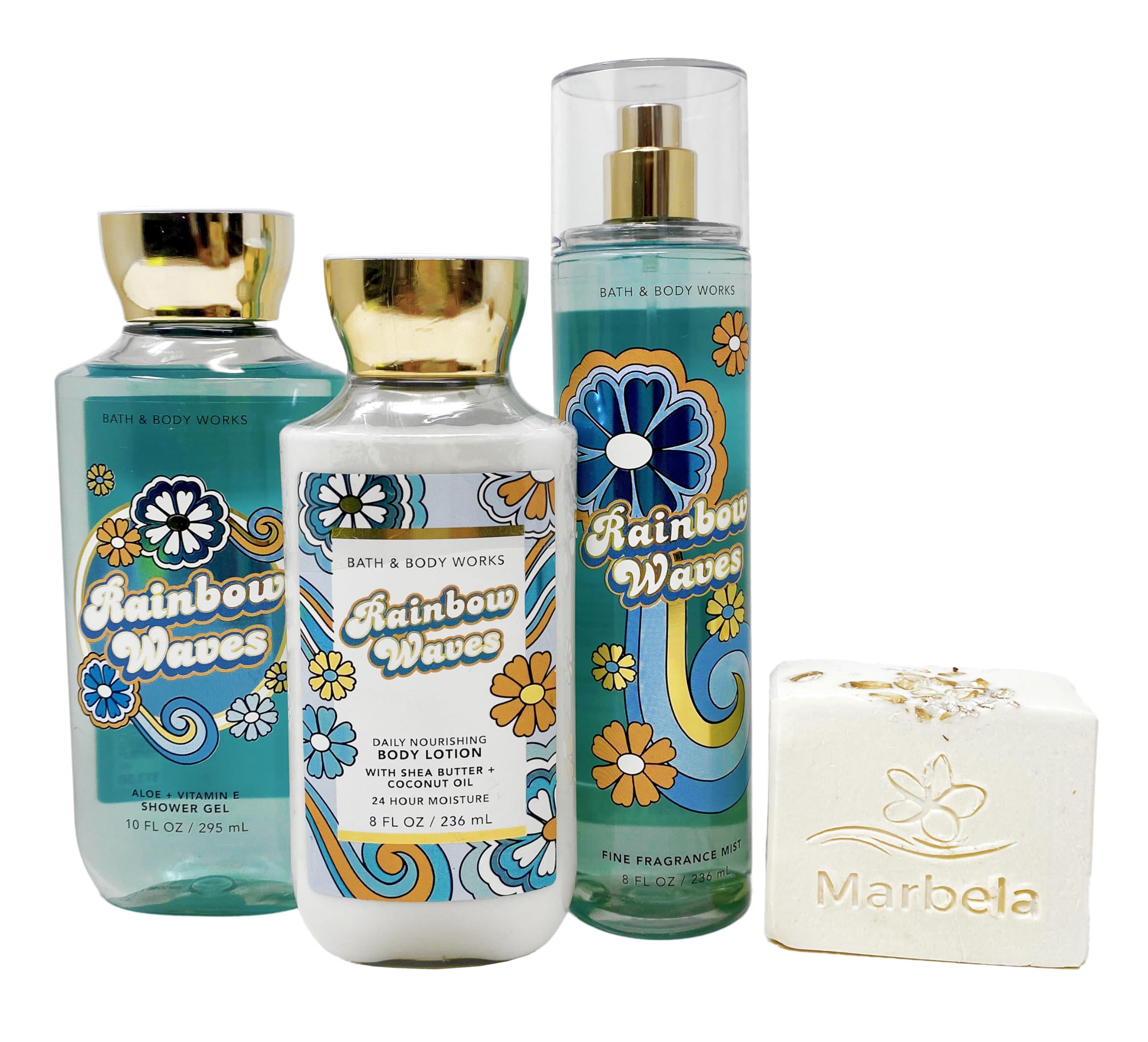 Bath & Body Works Rainbow Waves Trio Gift Set - Fine Fragrance Mist, Body Lotion & Shower Gel with Natural Oats Soap | Perfect for Self-Care, Spa Days & Thoughtful Gifts