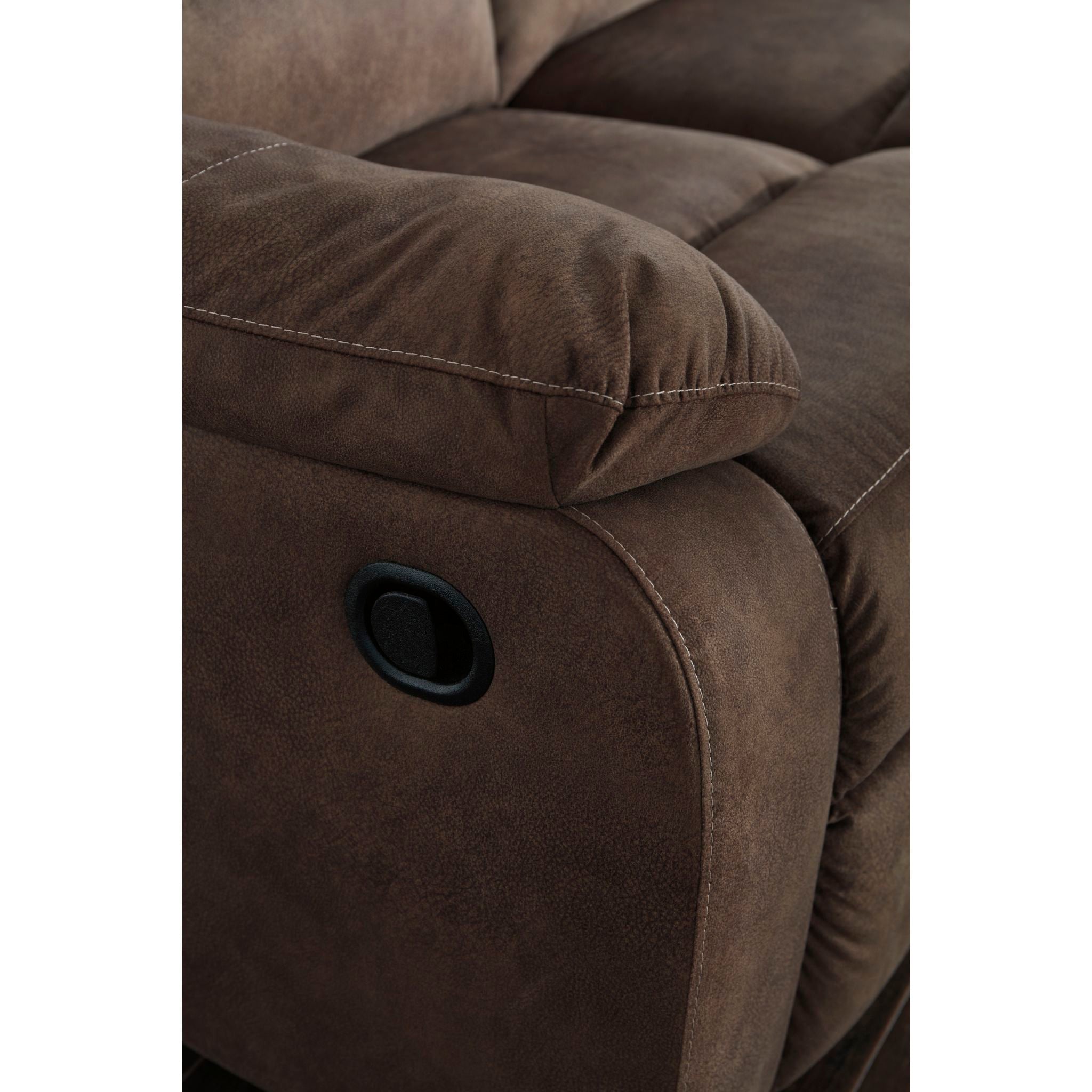 Bolzano Reclining Sofa - Modern Comfortable Leather Recliner for Living Room, Home Theater, and Office - Coffee Brown