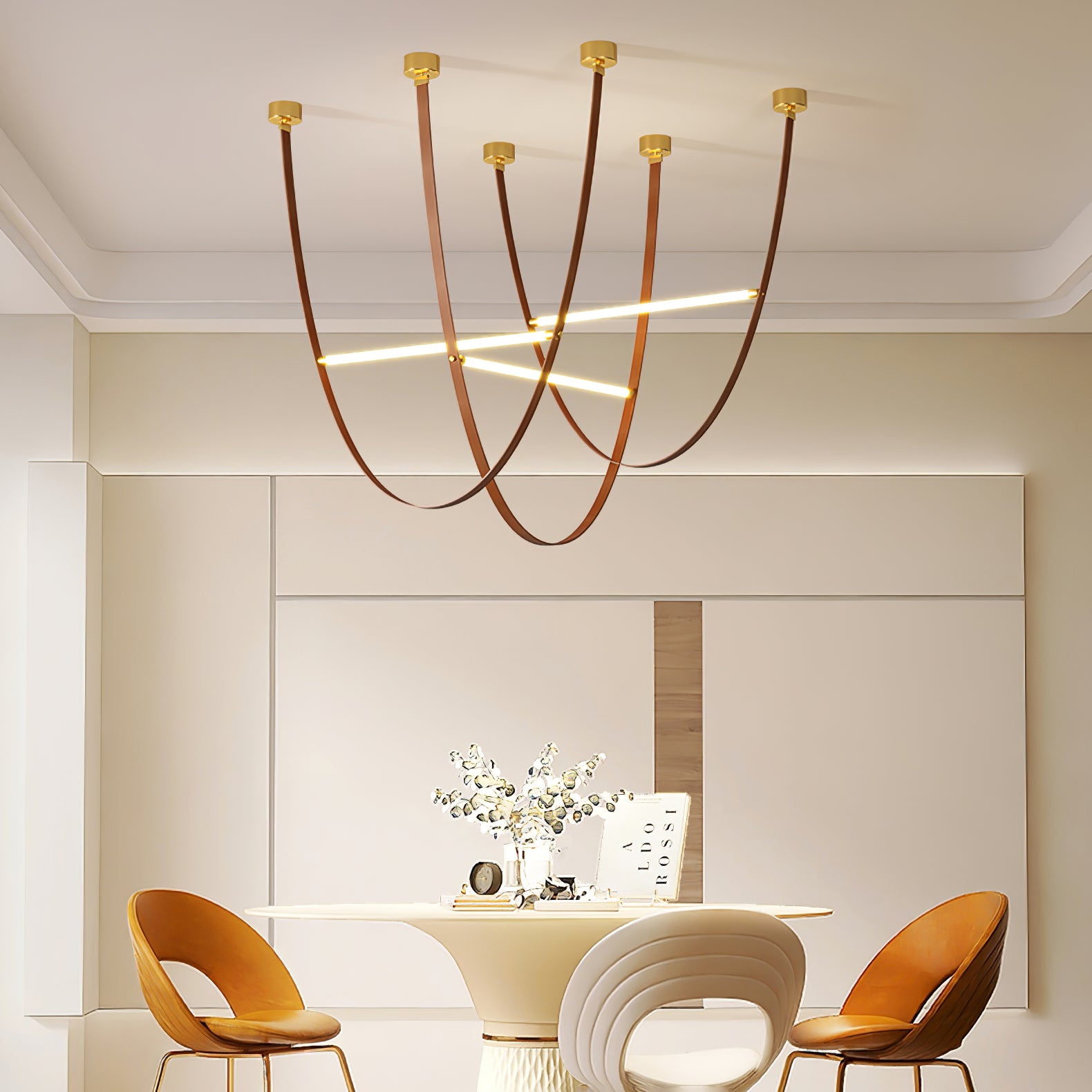 Modern Adjustable Belt Pendant Lamp - Industrial Style Hanging Light Fixture for Kitchen Island, Dining Room & Living Room Decor