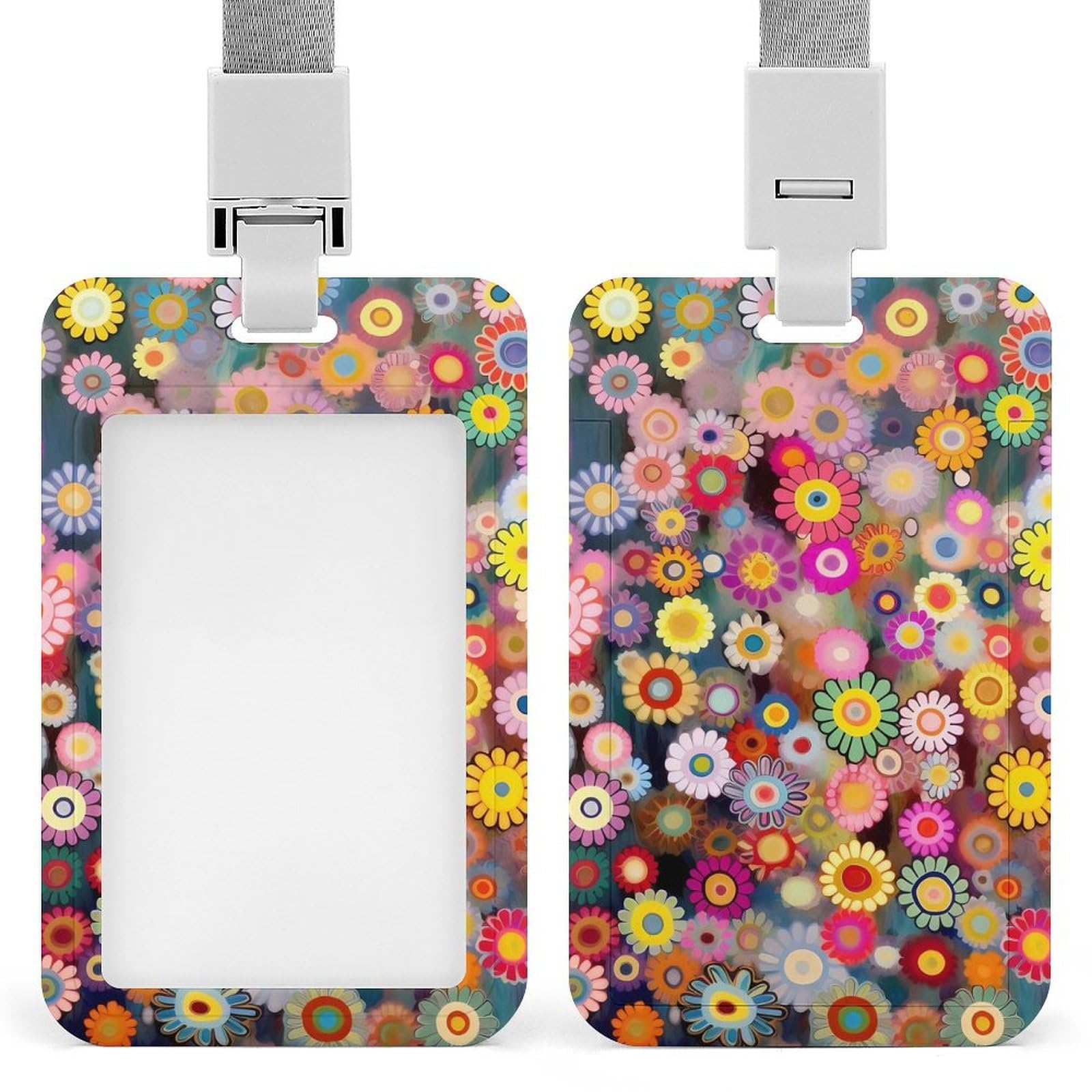 Funny Flower Couture ID Badge Holder with Detachable Neck Lanyard - Office Accessories for Staff & Employees - Perfect for Work, Conferences & Security Identification