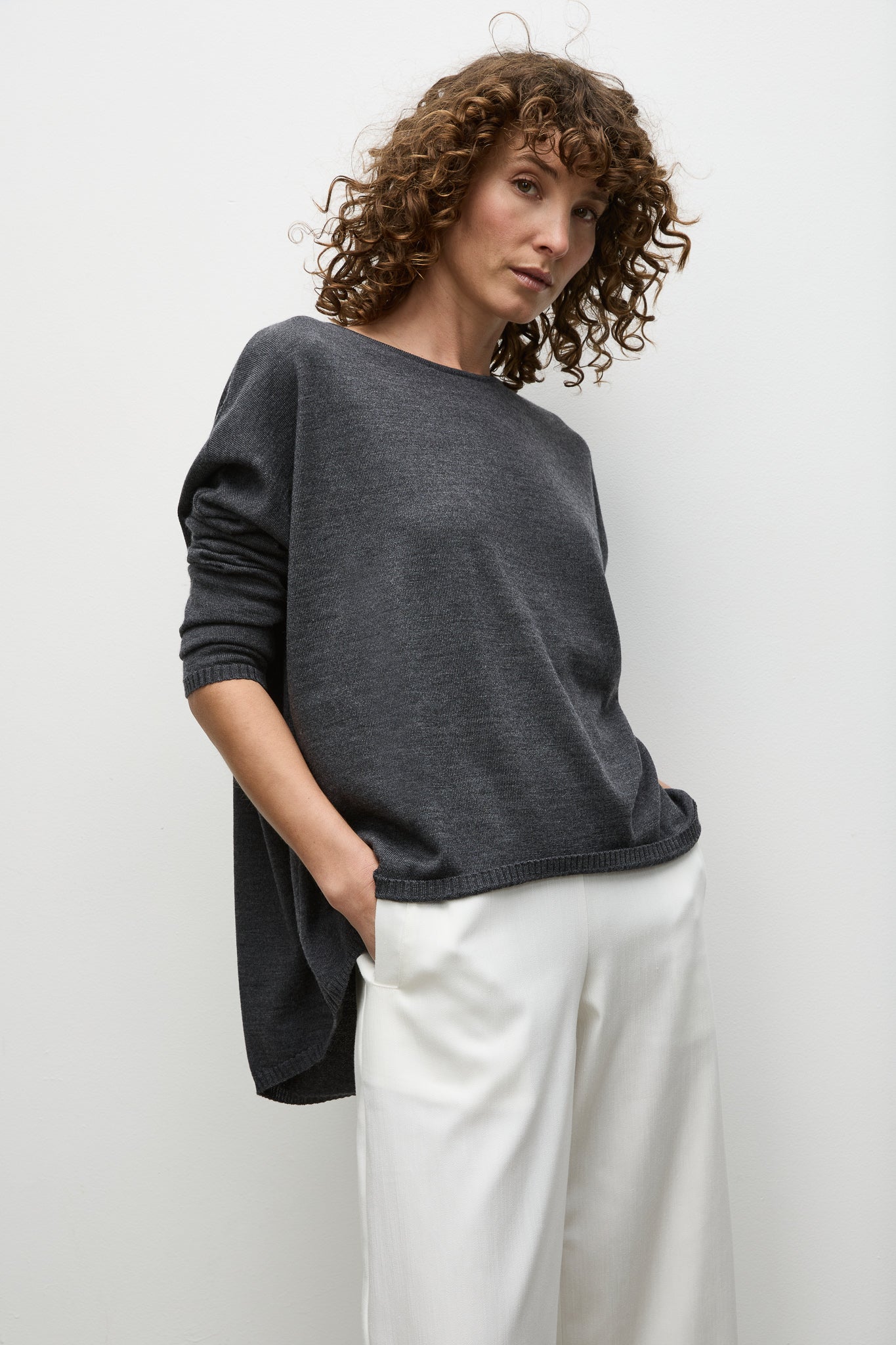 Mela Purdie Arc Sweater - Women's Double Fine Merino Wool Knit Pullover for Fall & Winter | Cozy Casual Wear, Office Outfits, and Weekend Layering