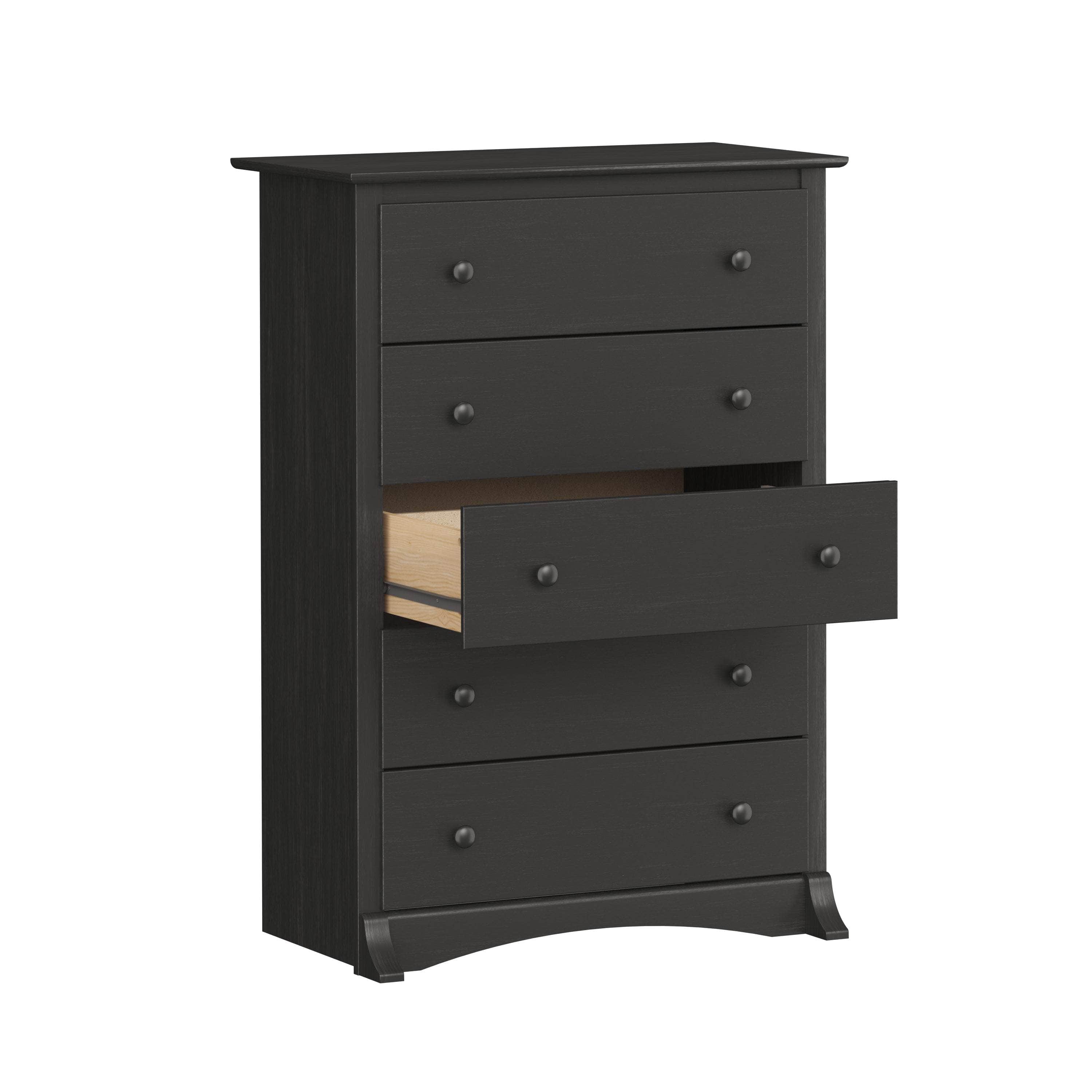 Sonoma 5-Drawer Dresser Chest - White, Black, Gray, Blue & Beige | Bedroom Storage Organizer for Clothes & Accessories