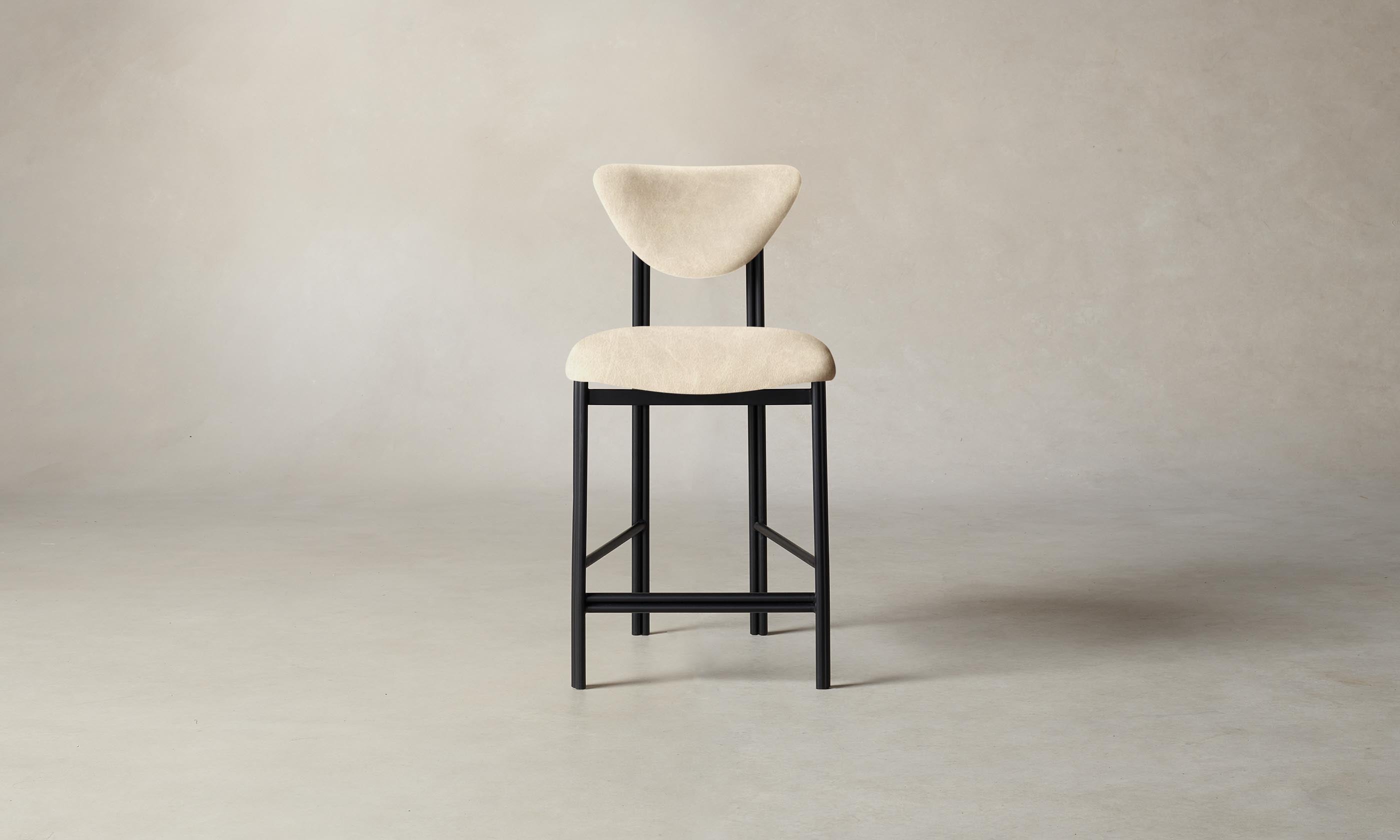 Premium Tuscan Leather Counter Stool - Cooper Style Bar Stool with Bisque Finish for Kitchen Island, Breakfast Nook & Home Bar Seating