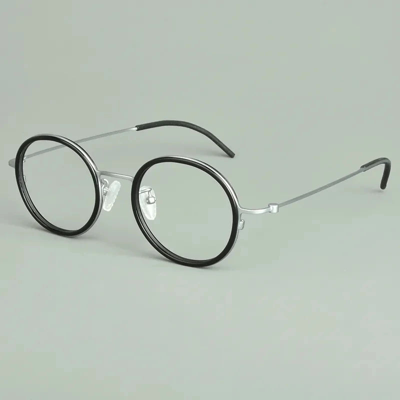 Aimee Unisex Full Rim Round Titanium Acetate Eyeglasses Frame 15503 - Lightweight & Durable Glasses for Men & Women - Perfect for Reading, Work & Everyday Wear