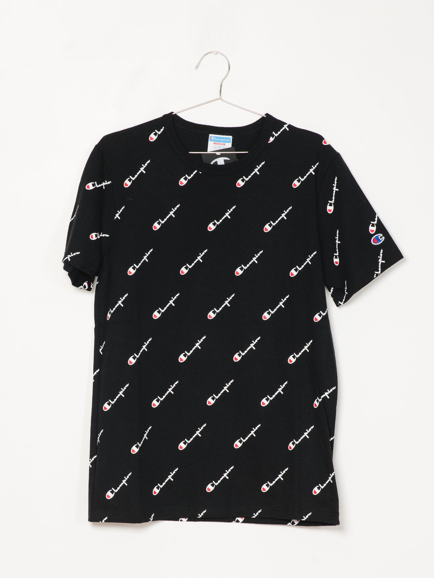 Champion Heritage All Over Print Short Sleeve T-Shirt for Men & Women - Soft Cotton Casual Tee - Gym, Streetwear, Everyday Outfits - Clearance Sale