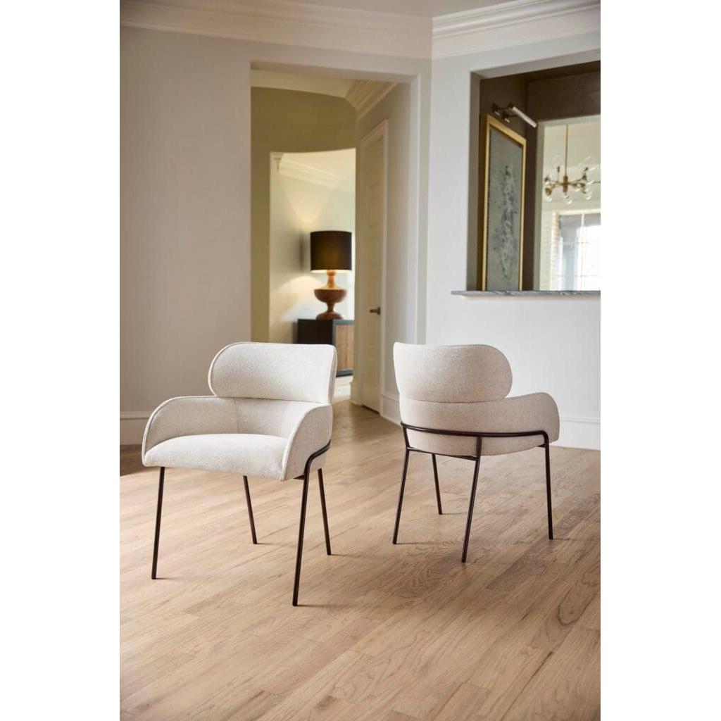 Cyan Design 11732 Julian Dining Chair - Onyx & Off White Upholstered Side Chair for Kitchen, Dining Room & Office - Elegant & Comfortable Seating Solution