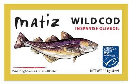 Premium Wild Cod in Olive Oil from Spain - Natural, Artisan, Wild Caught & Fresh Packed (Never Frozen) - Perfect for Salads, Tapas & Healthy Meals