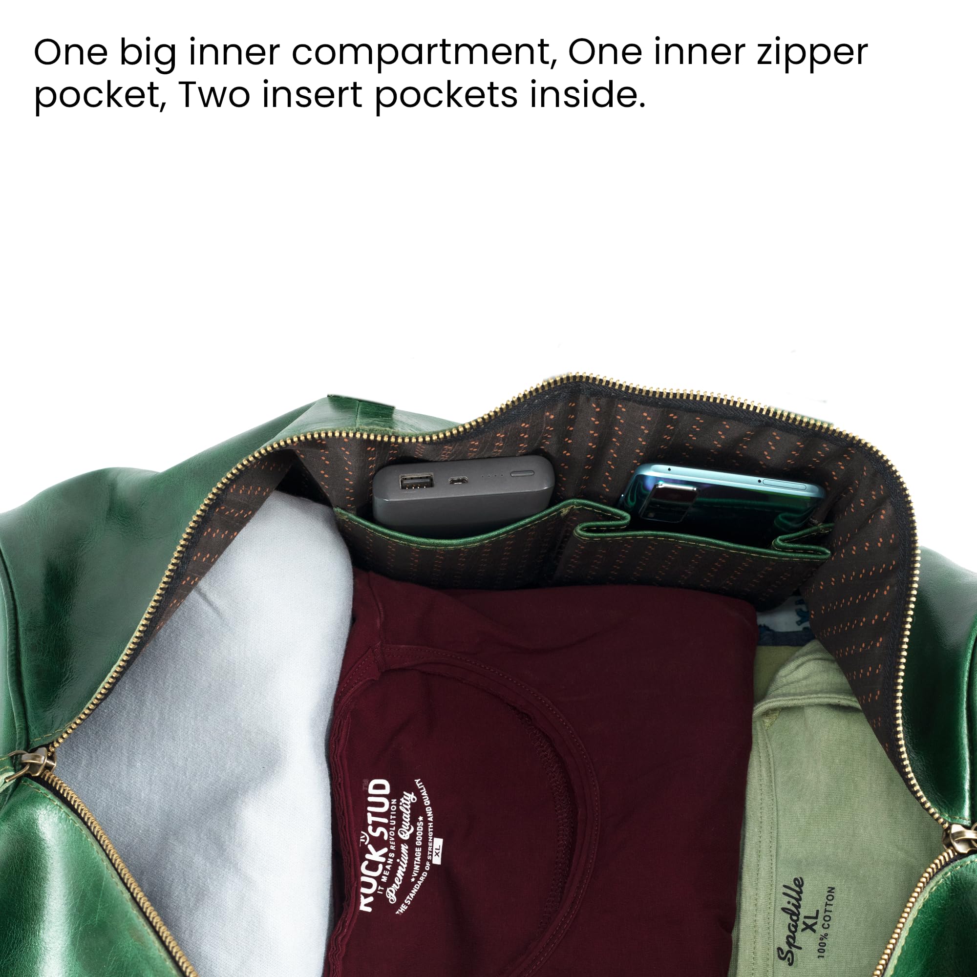 Premium Handmade Full Grain Buffalo Leather Weekender Bag - Durable Travel Duffel for Gym, Sports & Overnight Trips - Spacious Tote with Shoe Compartment - Ideal for Men & Women (Green) - Perfect for Business Travel, Weekend Getaways & Gym Workouts