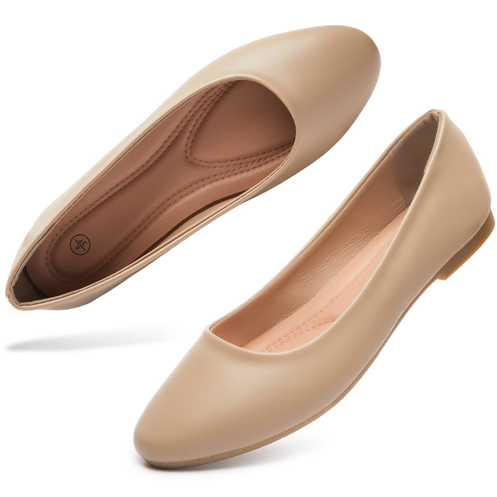 **Hash Bubbie Women's Ballet Flats - Comfortable PU Leather Slip-On Dress Shoes for Women | Casual & Office Wear**