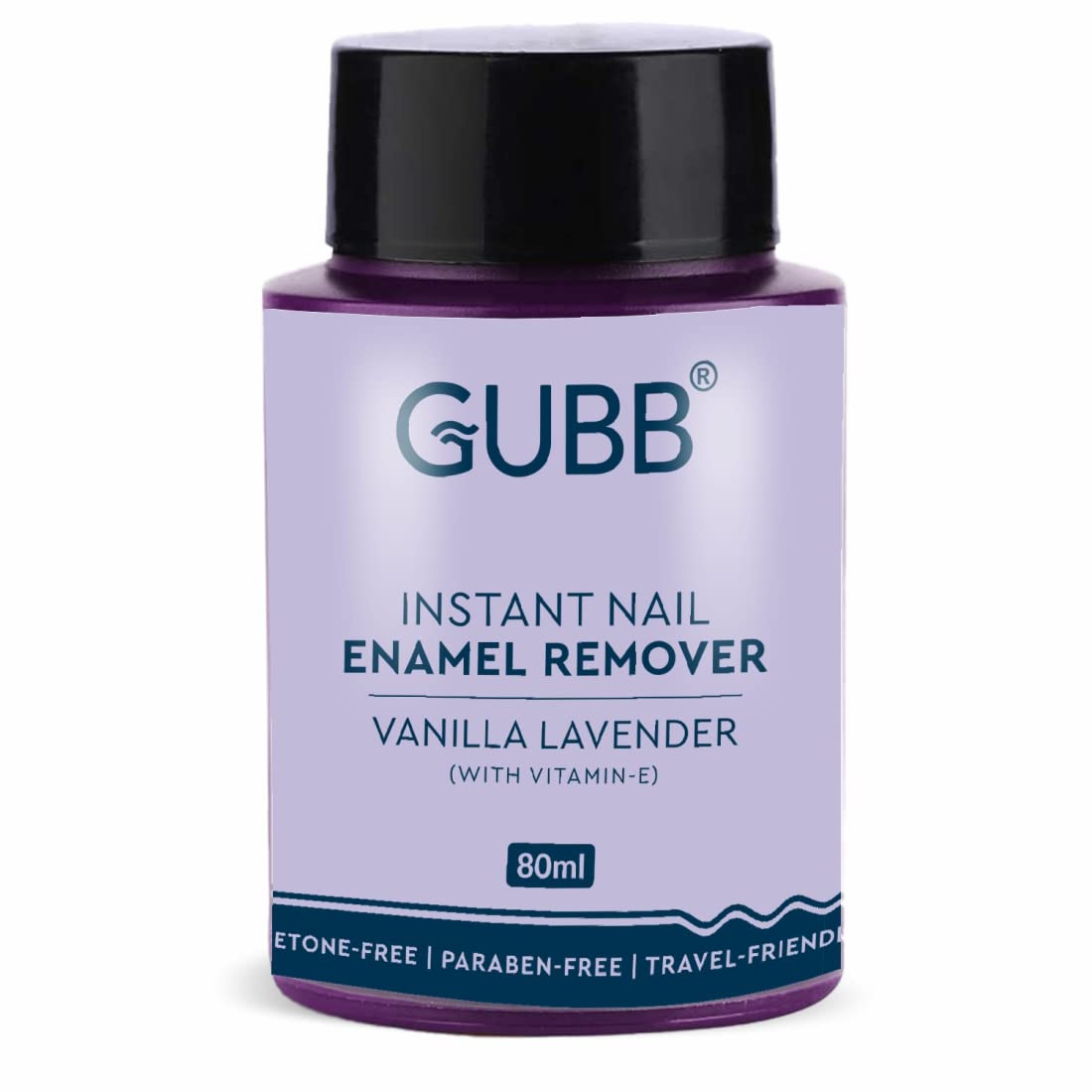 GUBB Acetone-Free Nail Polish Remover with Vitamin E | Lavender Scented Dip & Twist Formula | Gentle on Natural Nails (80ml) | Perfect for At-Home Manicures & Nail Care Routines