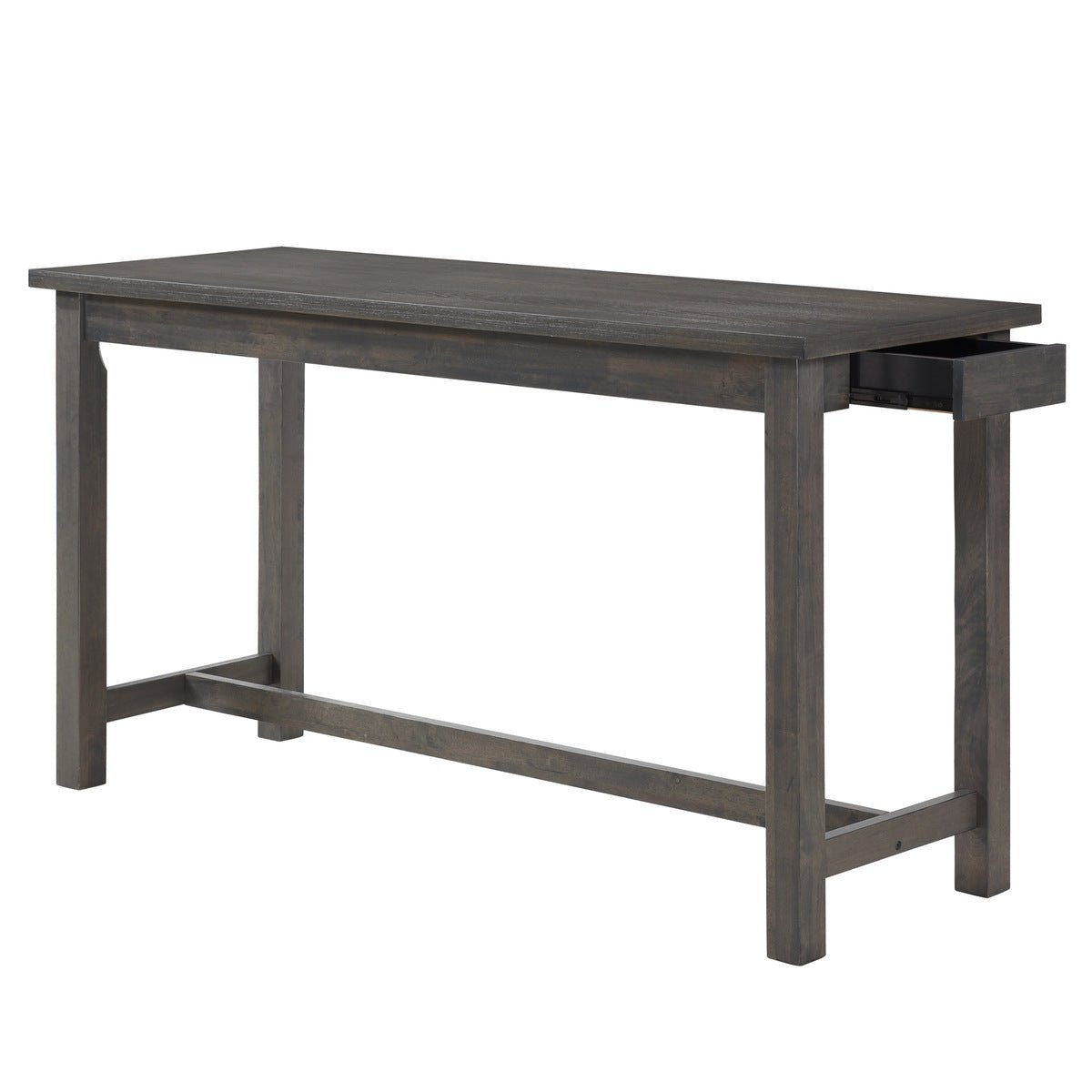 Modern Grey Counter Height Dining Table with Built-in USB Charging Ports - Perfect for Small Spaces, Kitchens, and Breakfast Nooks
