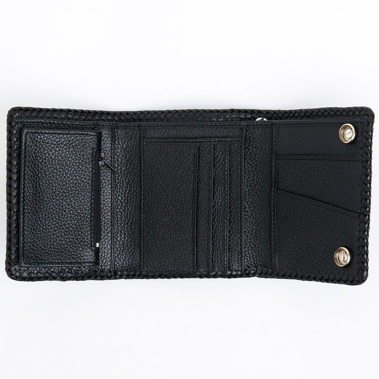 Red Stingray Gray Leather Cross Biker Wallet for Men - Slim RFID Blocking Motorcycle Wallet with Money Clip - Perfect for Riding, Travel & Everyday Use