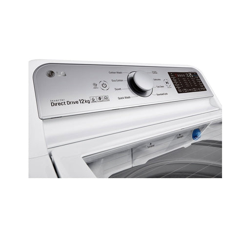 LG 12kg Top Load Washing Machine with TurboClean3D™ Technology - Energy Efficient Large Capacity Laundry Washer for Home & Family Use
