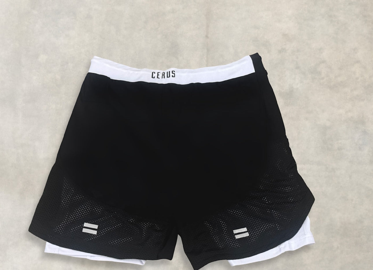 Cerus Black Hybrid 2-in-1 Running Shorts with Built-in Liner - Men's Athletic Workout Gym & Outdoor Training Shorts - Perfect for Jogging, Hiking and Sports Activities