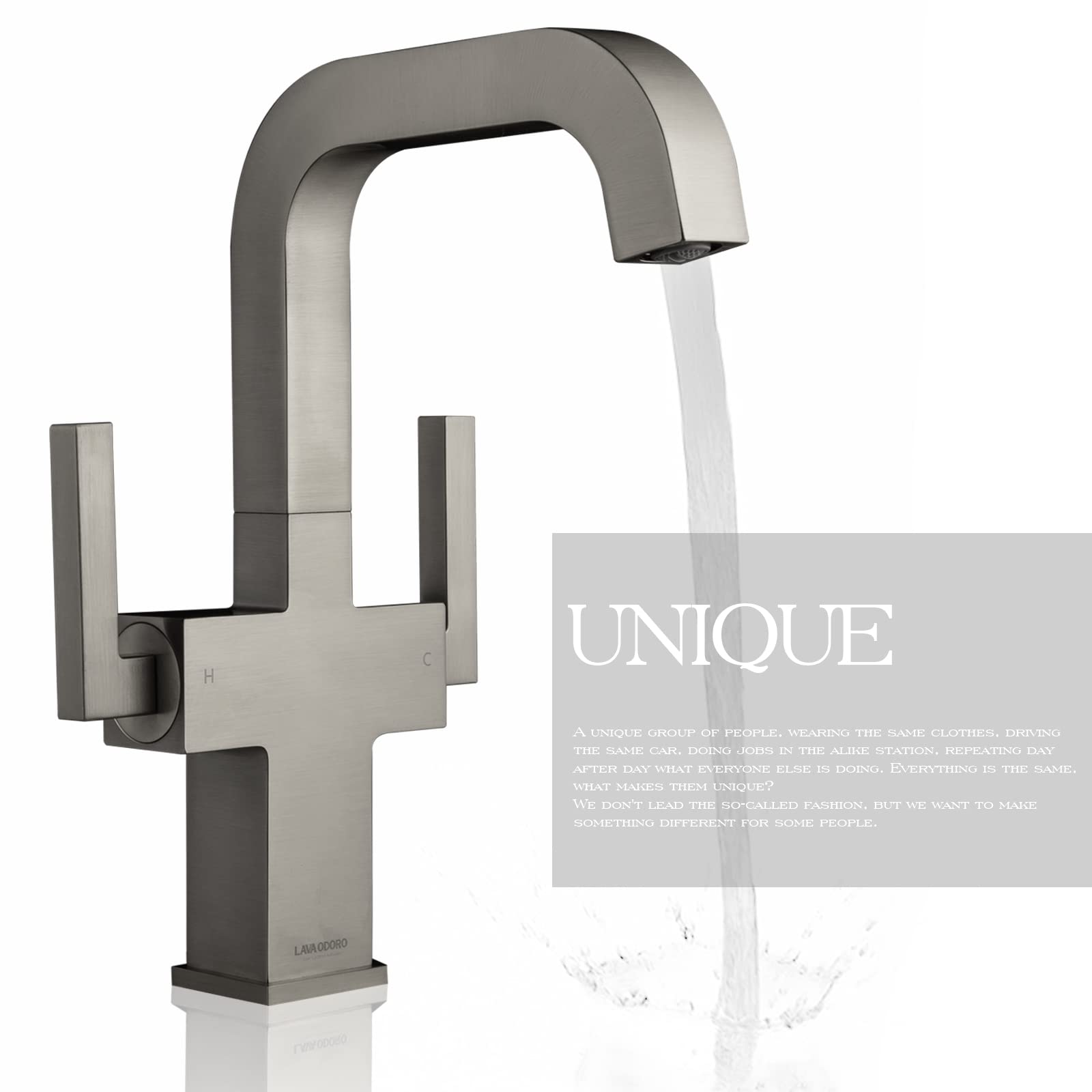 Modern Brushed Nickel Bathroom Faucet - High Arc Swivel Design for Vanity Sinks