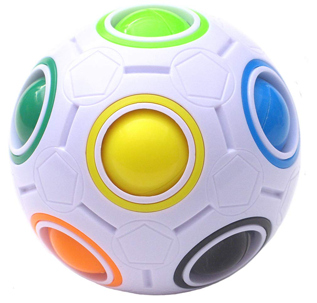 TANCH Magic Rainbow Ball Puzzle Cube - Stress Relief Fidget Toy for Kids & Adults with 12 Holes - Brain Teaser Game for Anxiety Relief, Office Desk & Travel Entertainment