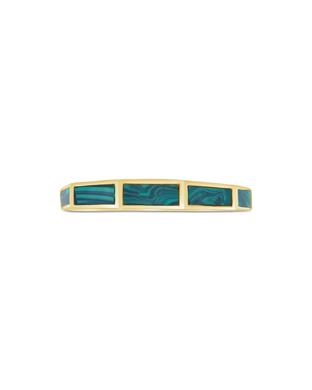 Malachite Baguette Eternity Band Ring - Genuine Green Gemstone Wedding Ring for Women, Stackable Minimalist Jewelry Gift for Anniversary, Valentine's Day & Special Occasions