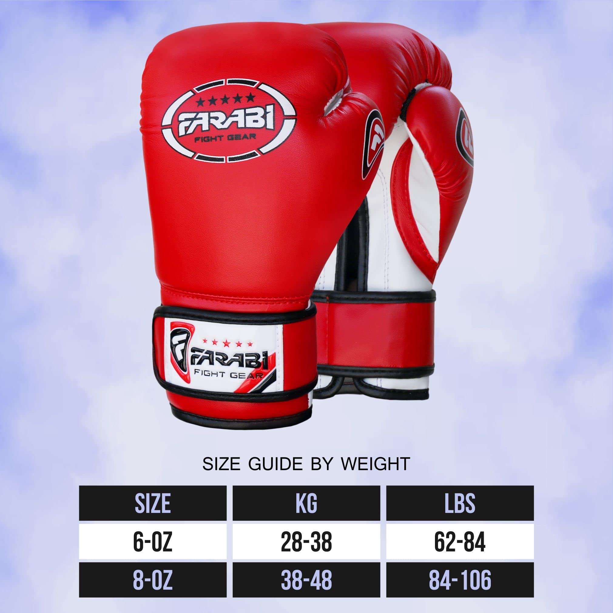 Farabi Sports Kids Boxing Gloves 4oz 6oz 8oz - Youth Training Gloves for Boys & Girls - MMA, Muay Thai & Punching Bag Practice - Perfect for Home Gym, Boxing Classes & Martial Arts Training