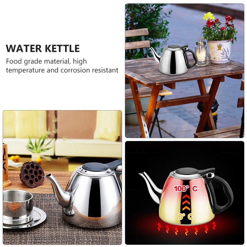 Hemoton 1pc Stainless Steel Whistling Tea Kettle - Large Capacity Stovetop & Electric Water Boiling Pot for Home, Kitchen & Office Use - Durable Metal Teapot for Tea Lovers & Household Essentials