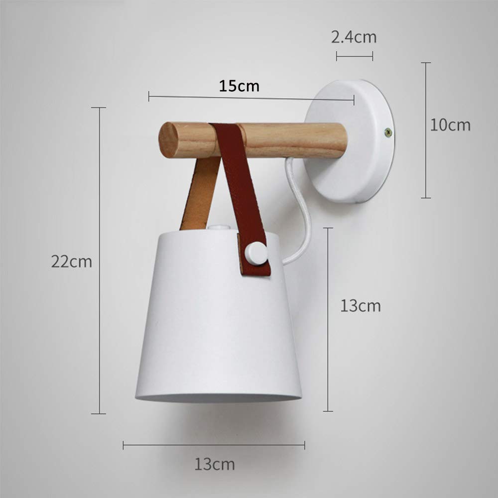 Modern Industrial E26 LED Wall Sconce Lighting - Belt Wall Lamp for Bedroom, Living Room & Corridor - White Finish - Perfect for Loft, Apartment and Commercial Spaces